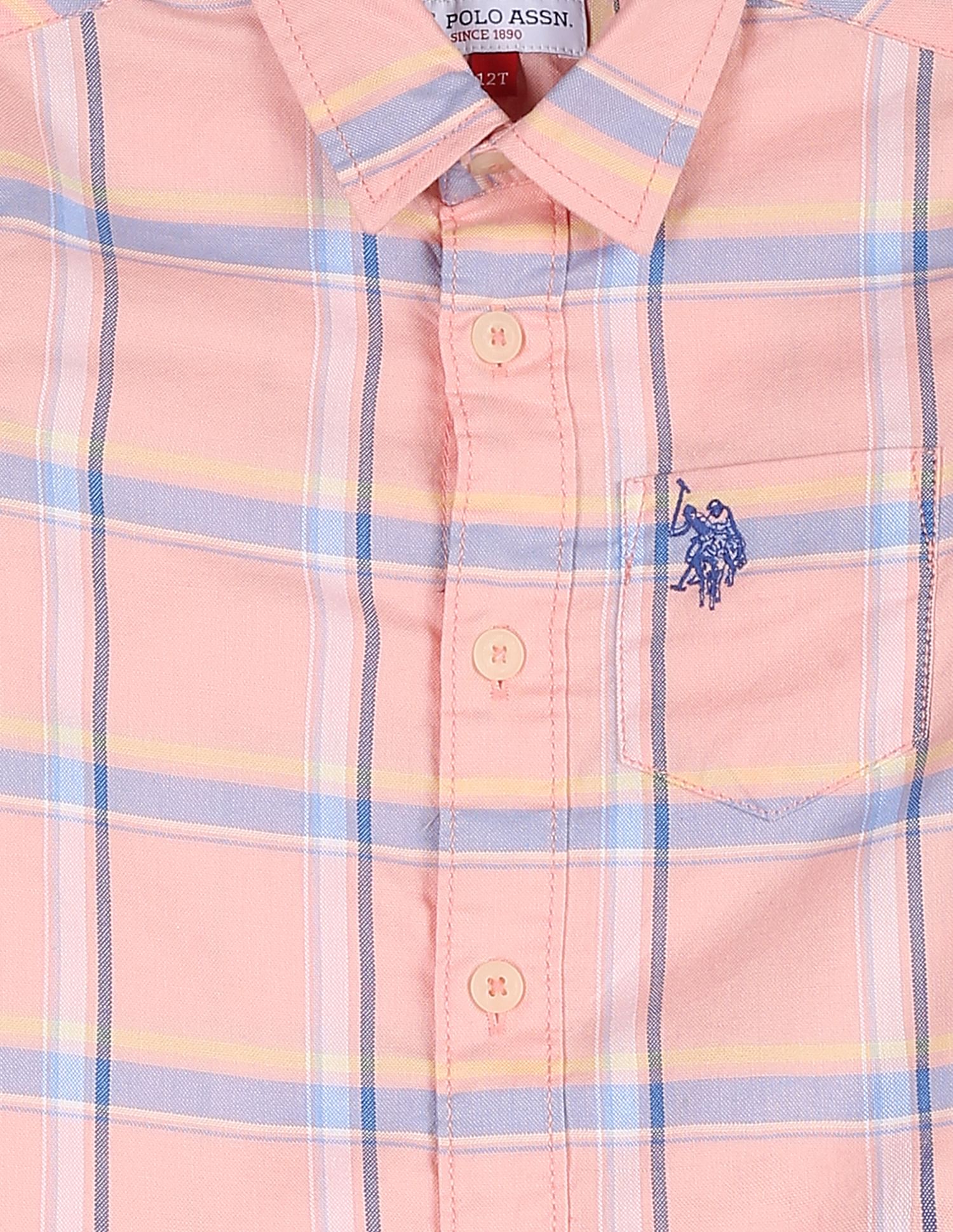 Outdoor Check Oxford Shirt Coral - U.S. Polo Assn. India | Large