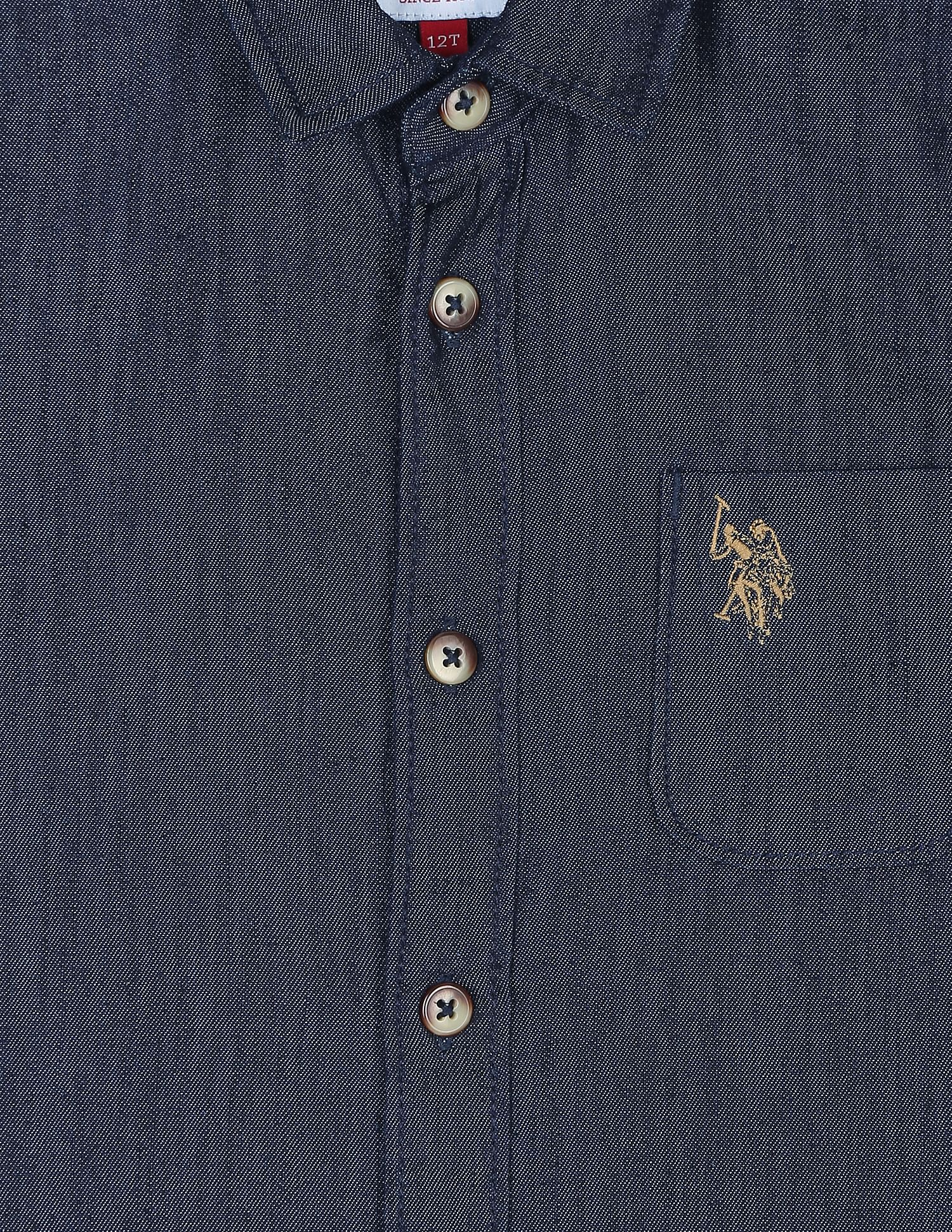 Indigo Classic Denim Shirt Indigo - U.S. POLO ASSN. | Large