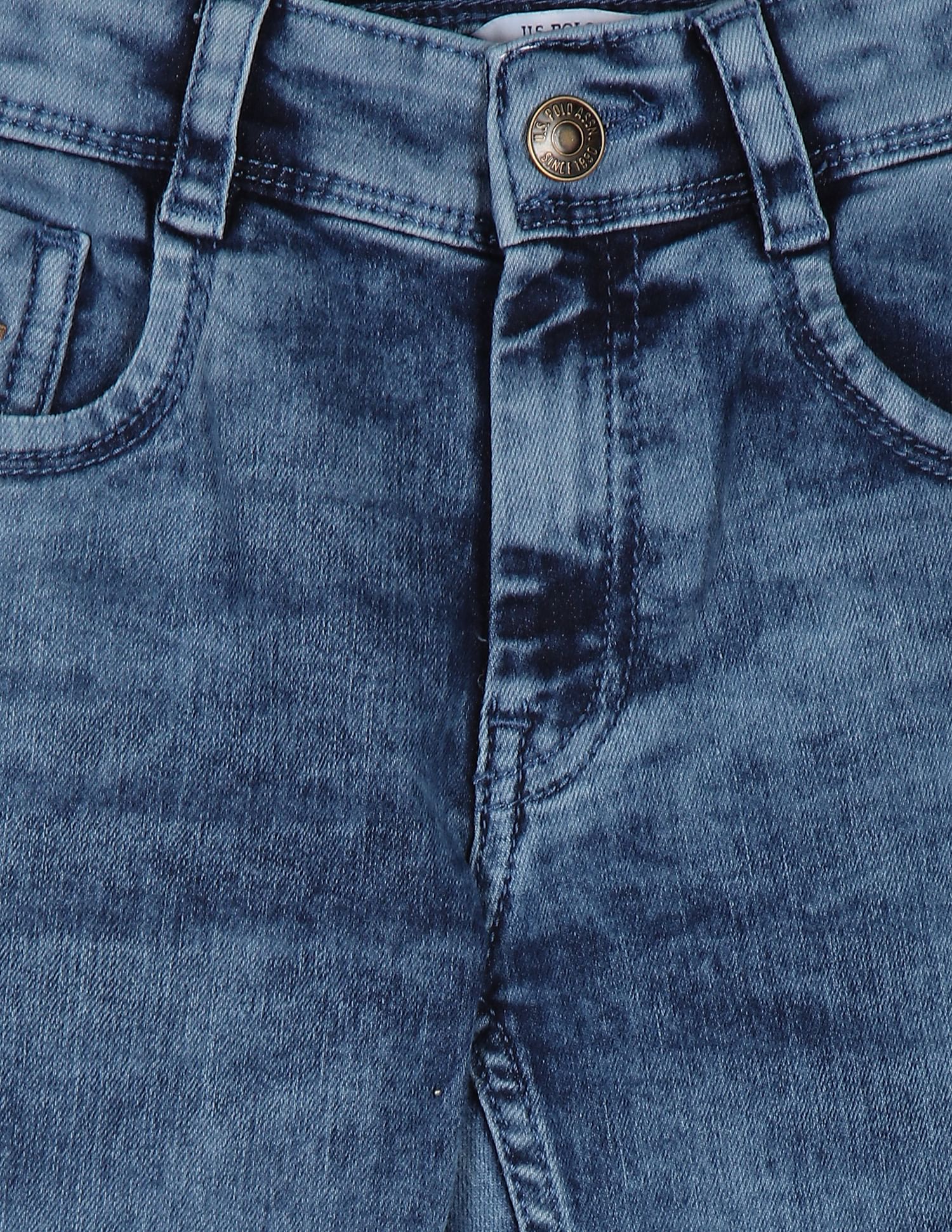 Mid Rise Acid Wash Skinny Fit Jeans Blue - U.S. Polo Assn. India | Large