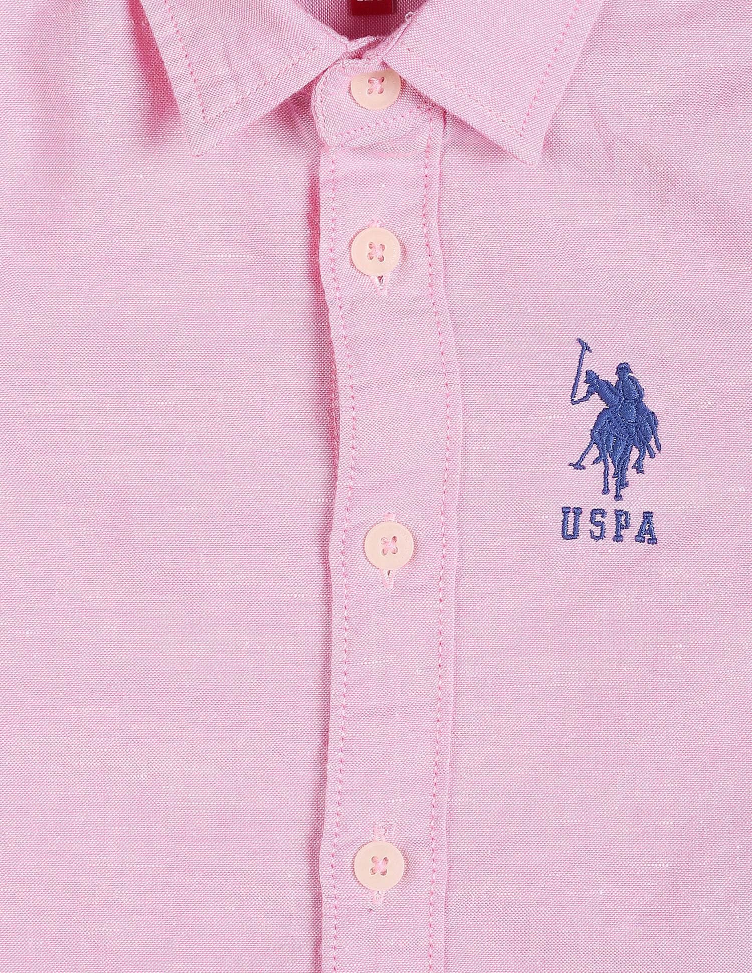 Oxford Solid Shirt Light Pink - U.S. POLO ASSN. | Large