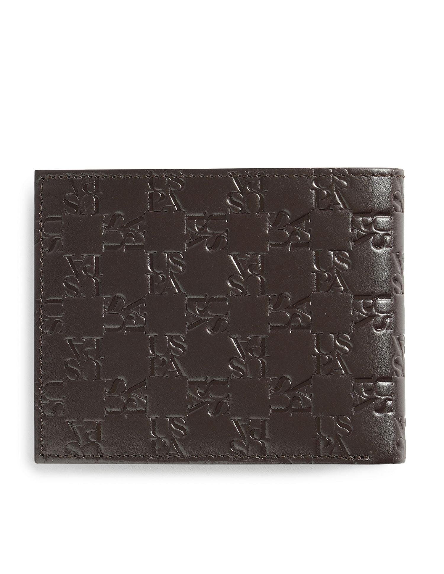 Bi-Fold Debossed Wallet Dark Brown - U.S. Polo Assn. India | Large