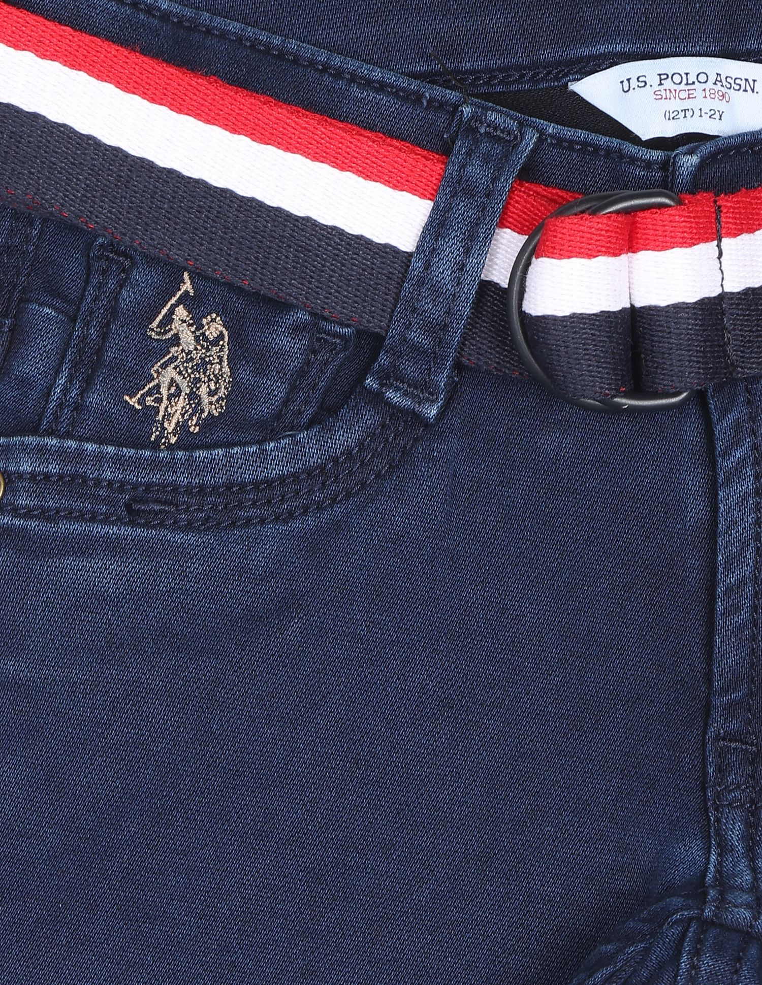 Belted Slim Fit Jeans Dark Blue - U.S. Polo Assn. India | Large