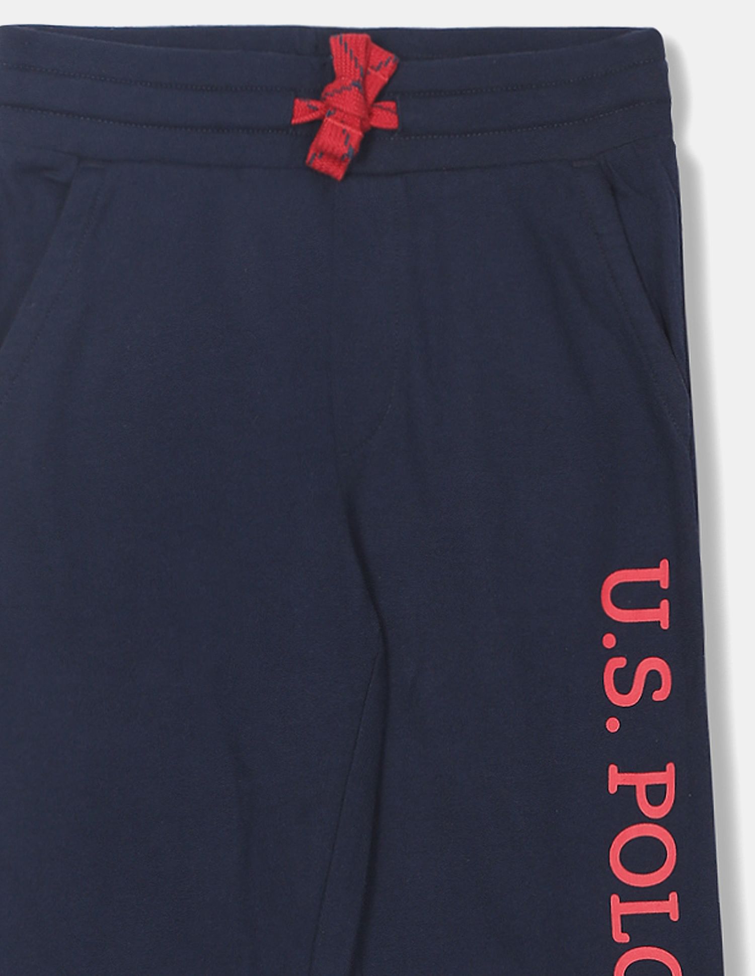 Boys Slim Fit Solid Joggers USPA Navy - U.S. POLO ASSN. | Large