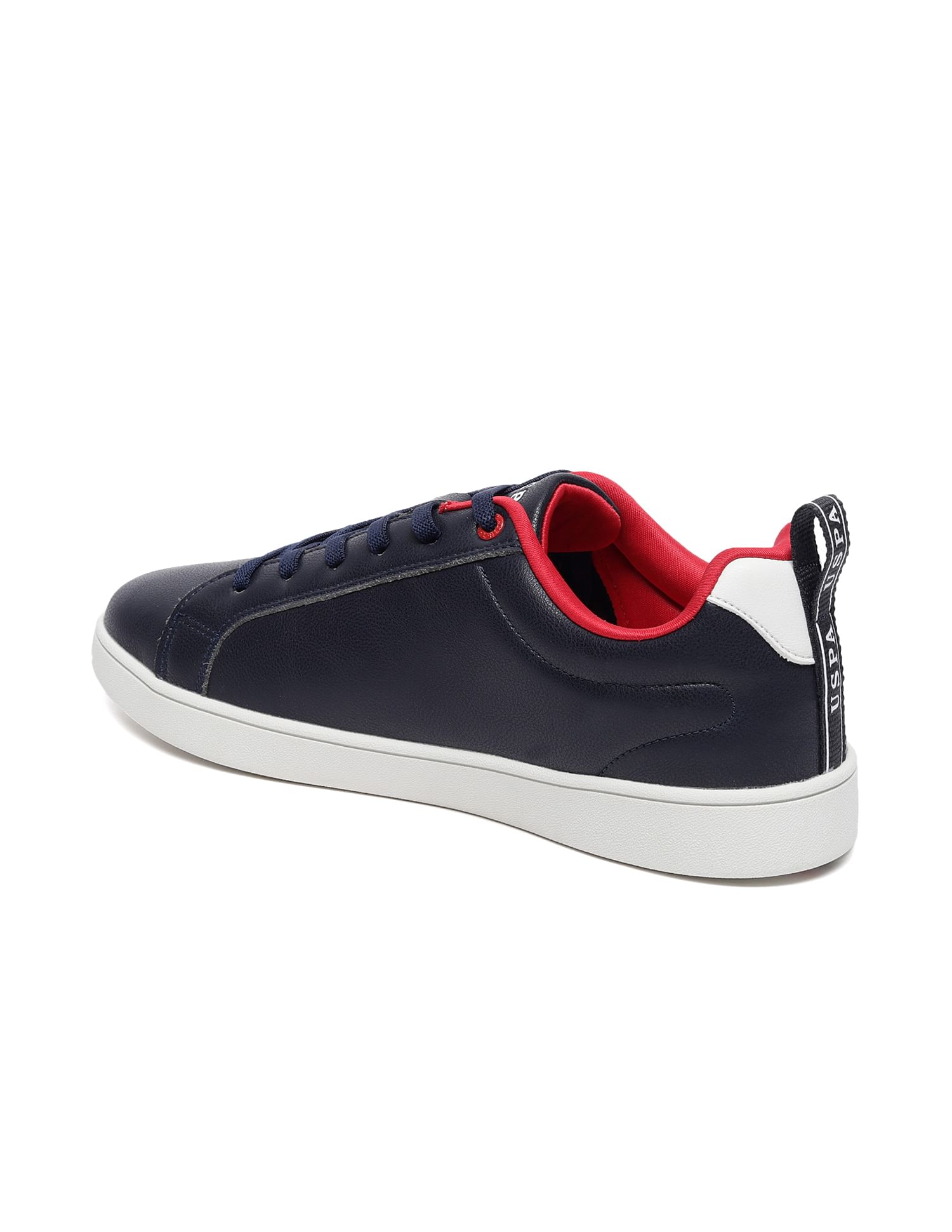 Men Lester Solid Lace Up Sneakers Navy - U.S. Polo Assn. India | Large