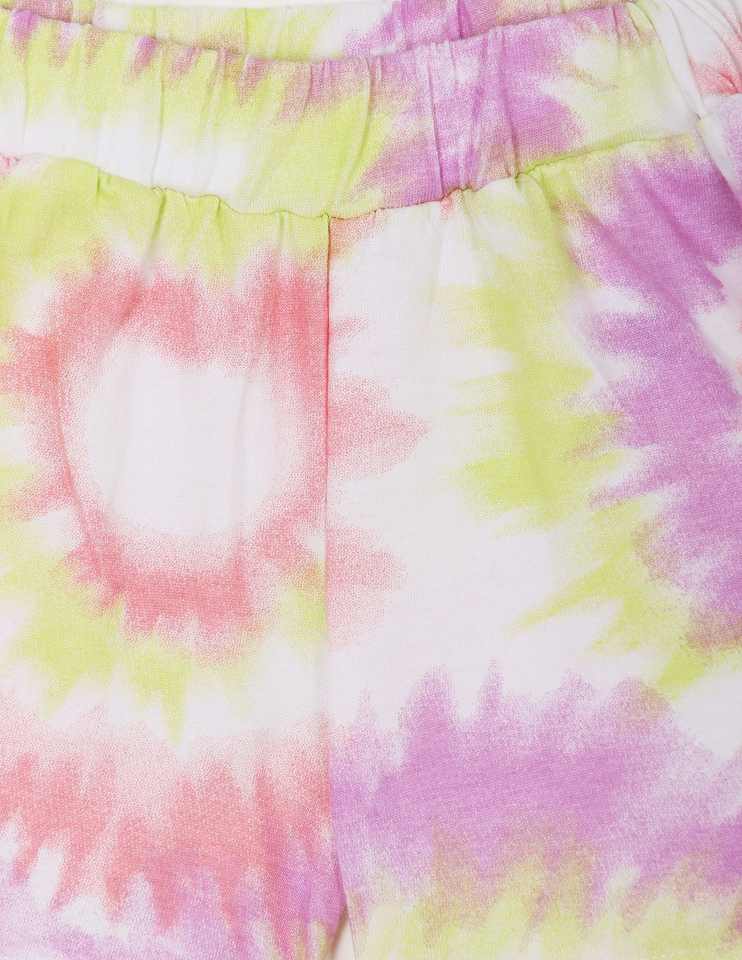 Tie And Dye Ruched Coordinate Shorts Pink, Yellow and Purple - U.S. POLO ASSN. | Large