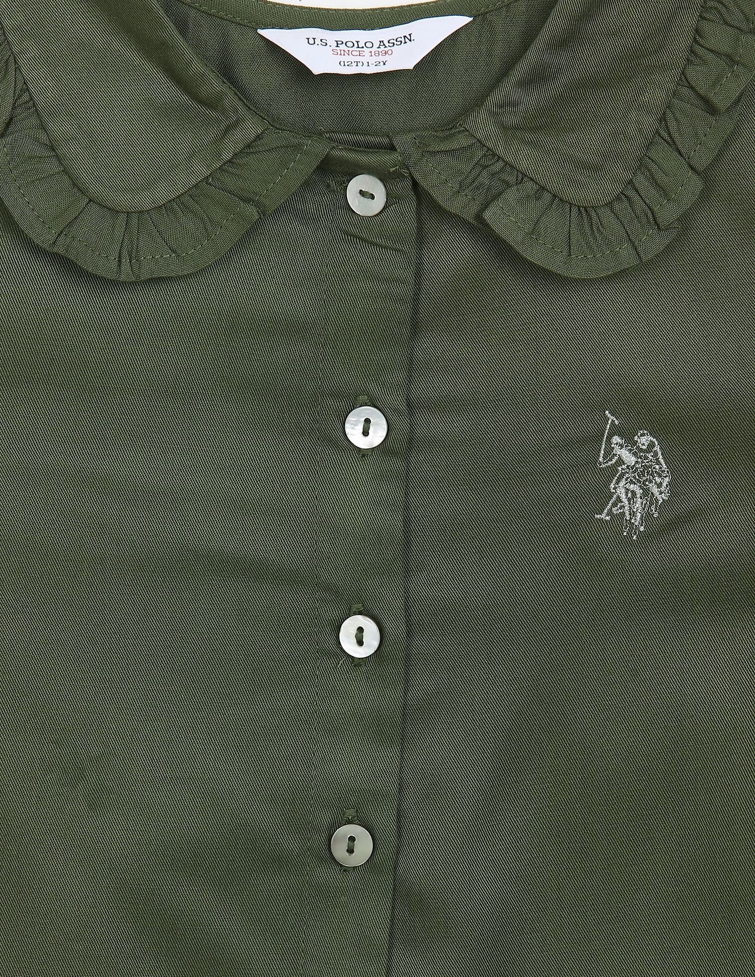 Peter Pan Collar Solid Top Olive - U.S. Polo Assn. India | Large