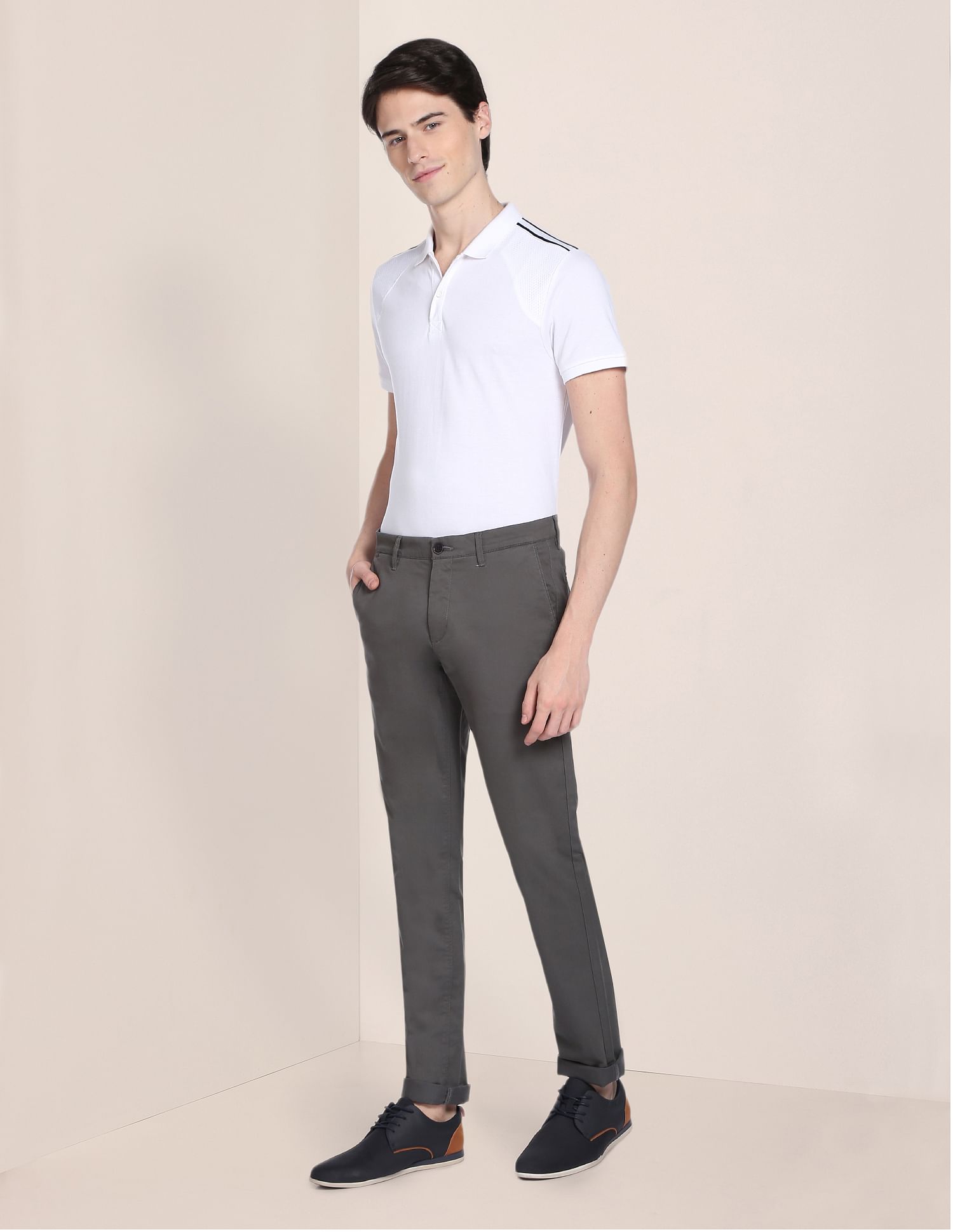 Denver Slim Fit Stretch Chinos Dark Grey - U.S. POLO ASSN. | Large