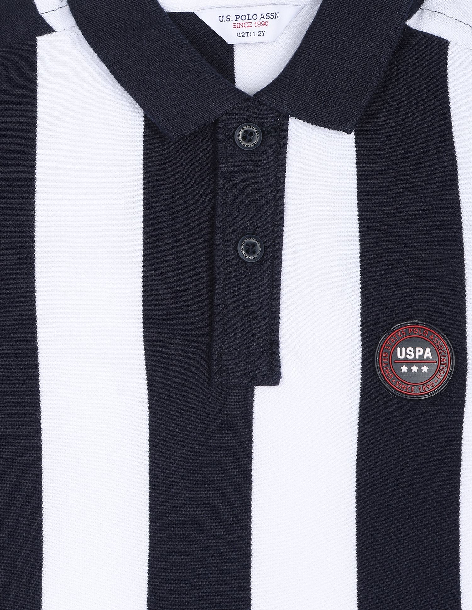 Vertical Stripe Cotton Polo Shirt Navy - U.S. Polo Assn. India | Large