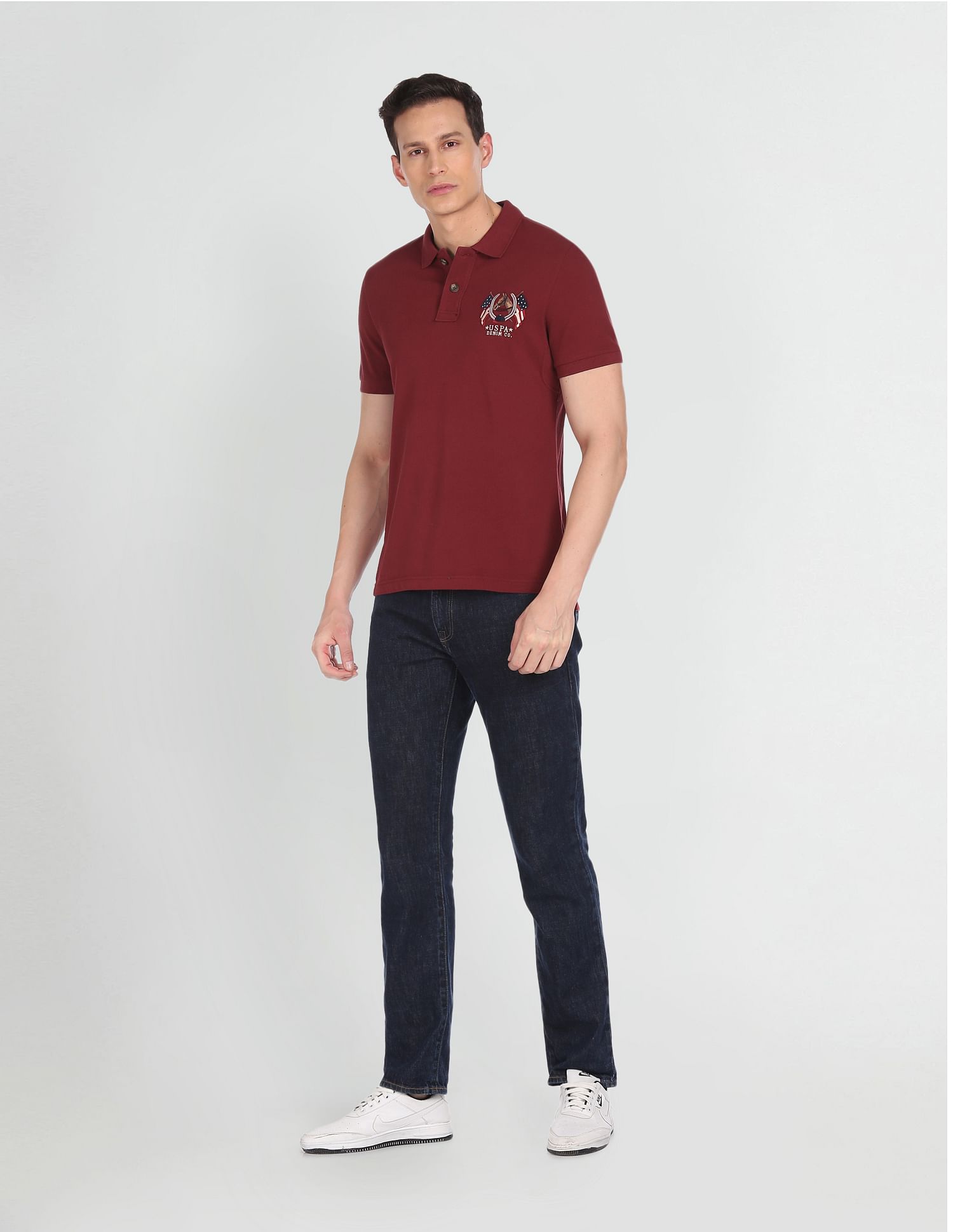 Cotton Solid Polo Shirt Maroon - U.S. POLO ASSN. | Large