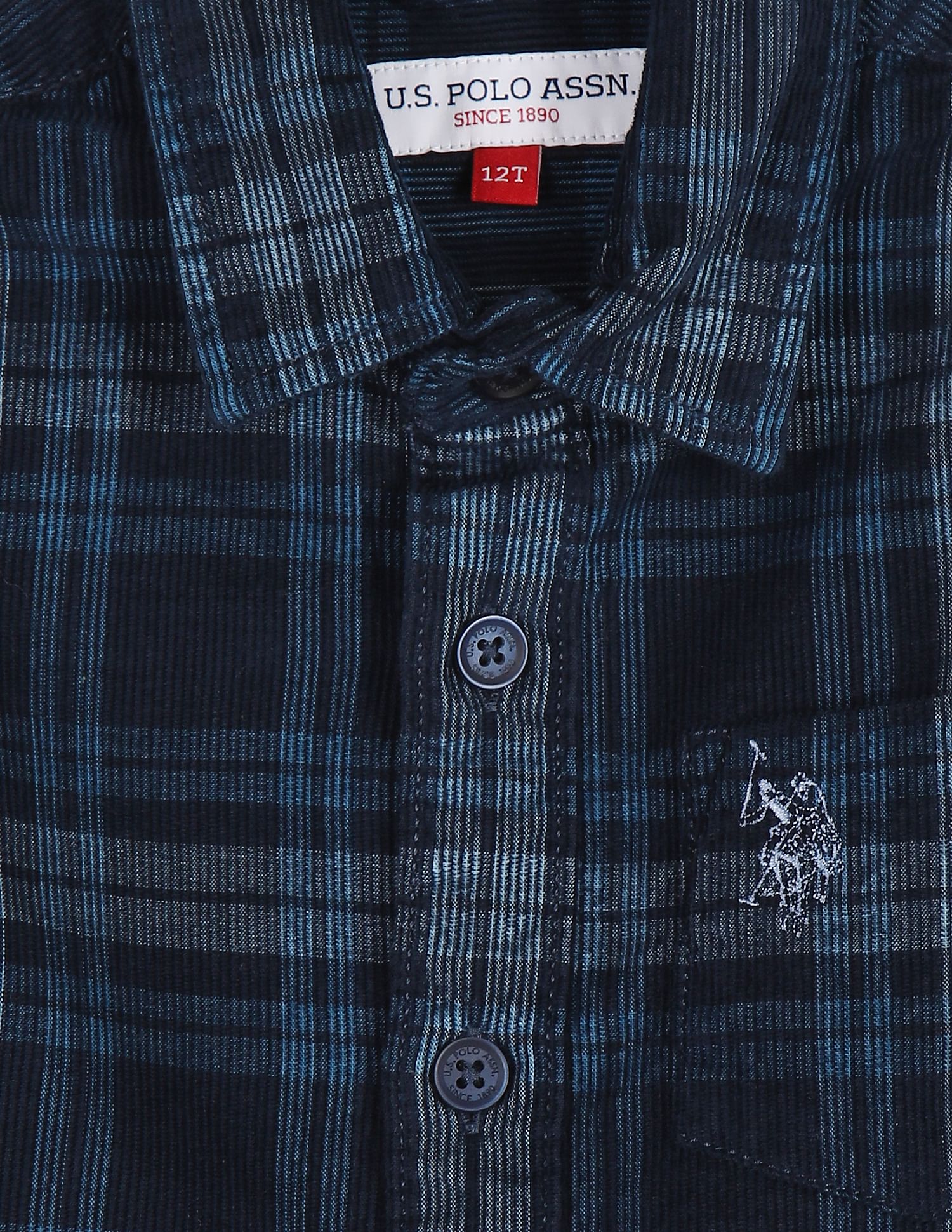 Pure Cotton Corduroy Weave Shirt Dark Blue - U.S. Polo Assn. India | Large