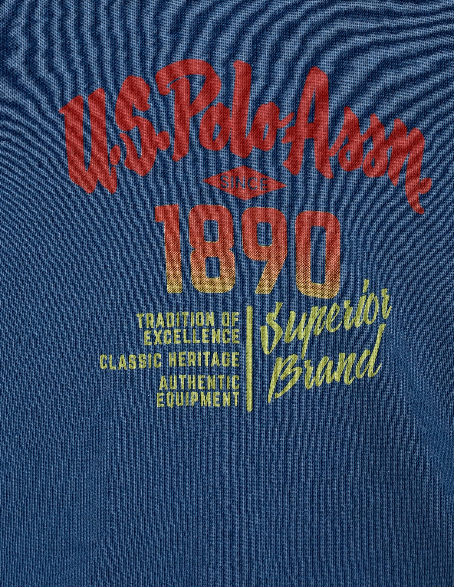 Cotton Brand Print T-Shirt Blue - U.S. POLO ASSN. | Large