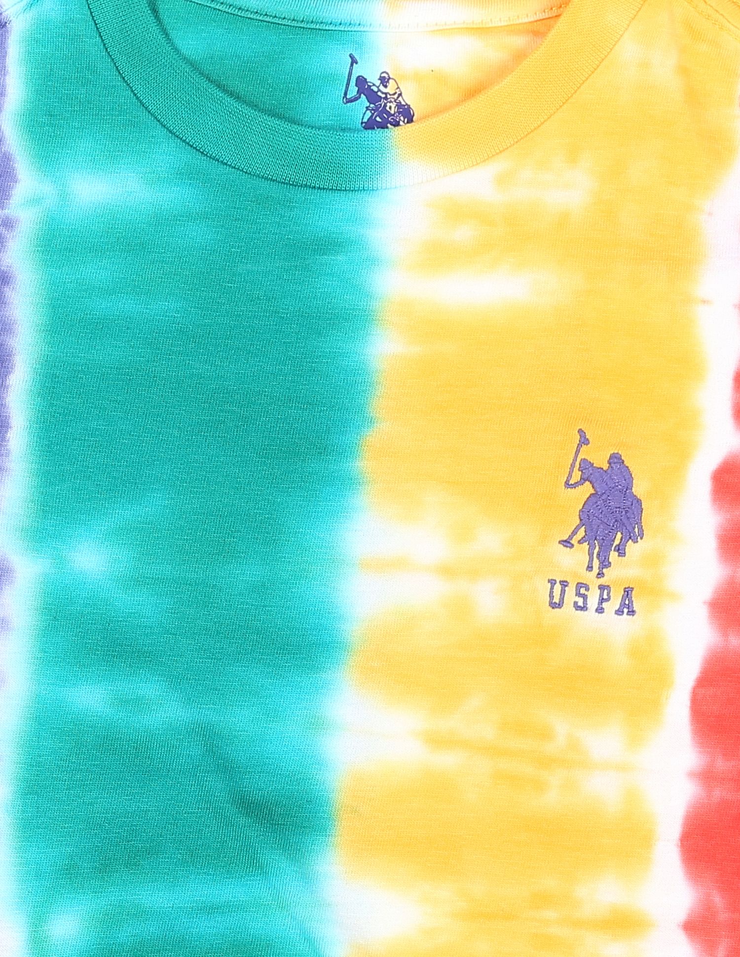 Boys Tie- Dye Crew Neck T-Shirt White - U.S. POLO ASSN. | Large