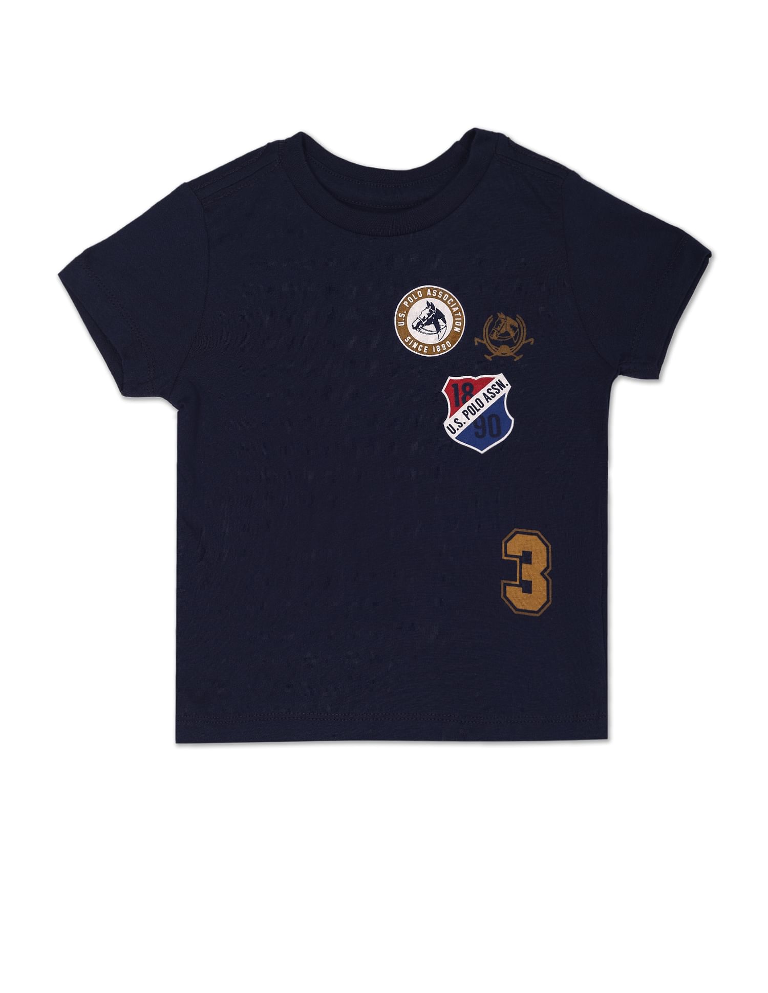 Boys Navy Brand Print Cotton Set Navy - U.S. POLO ASSN. | Large