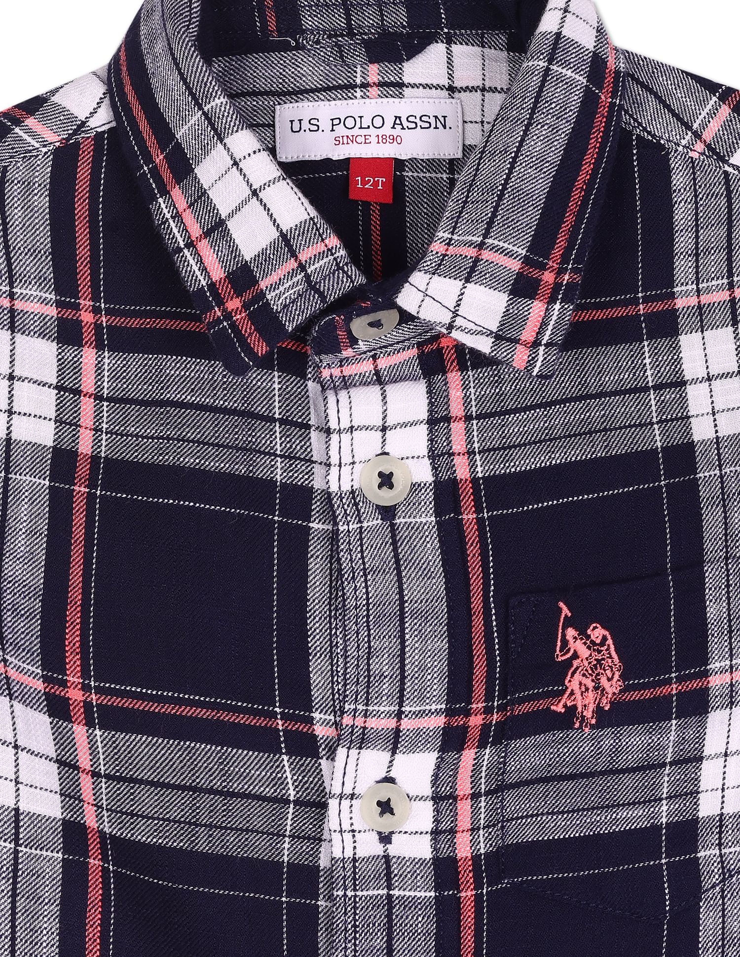 Outdoor Check Cotton Shirt Navy - U.S. POLO ASSN. | Large