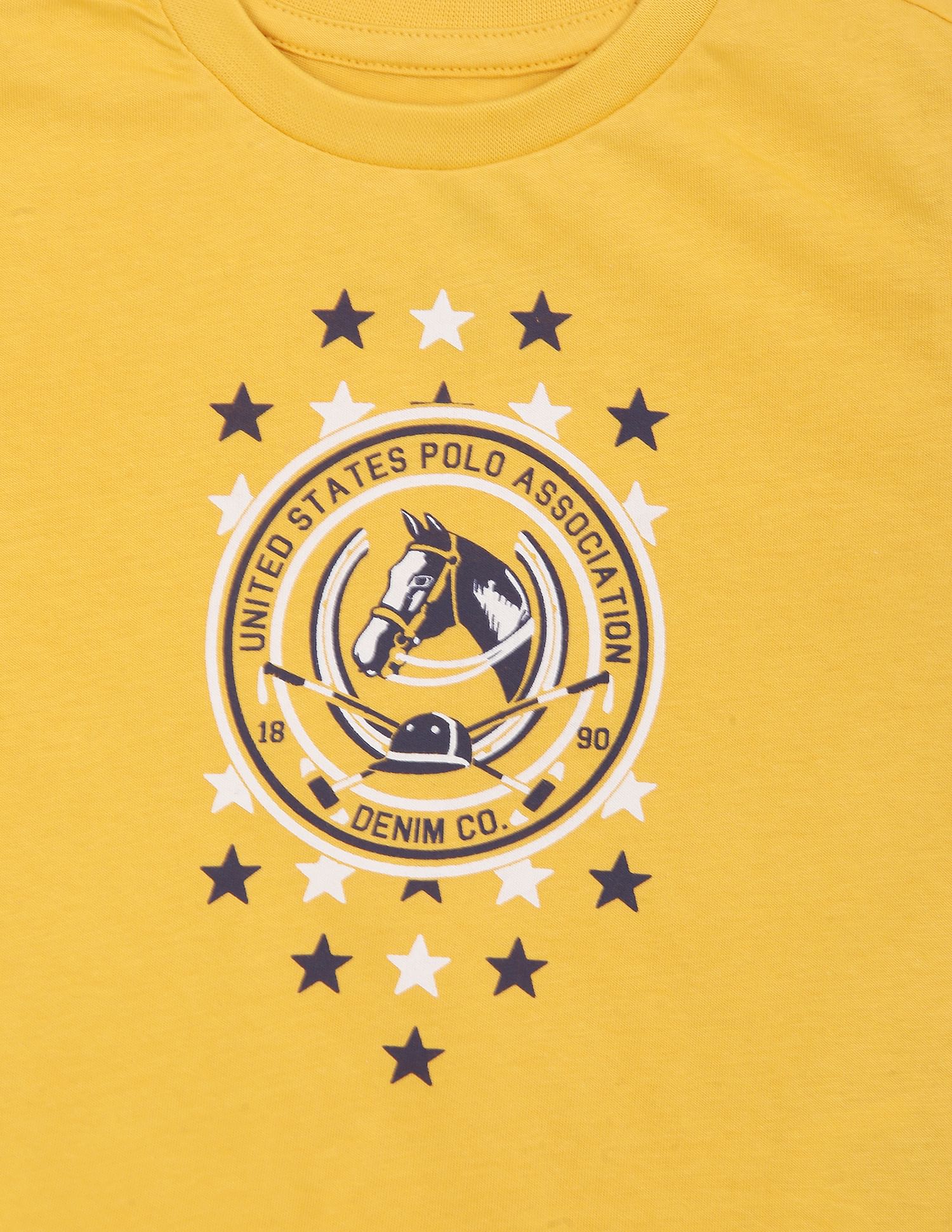 Cotton Brand Print T-Shirt Yellow - U.S. POLO ASSN. | Large