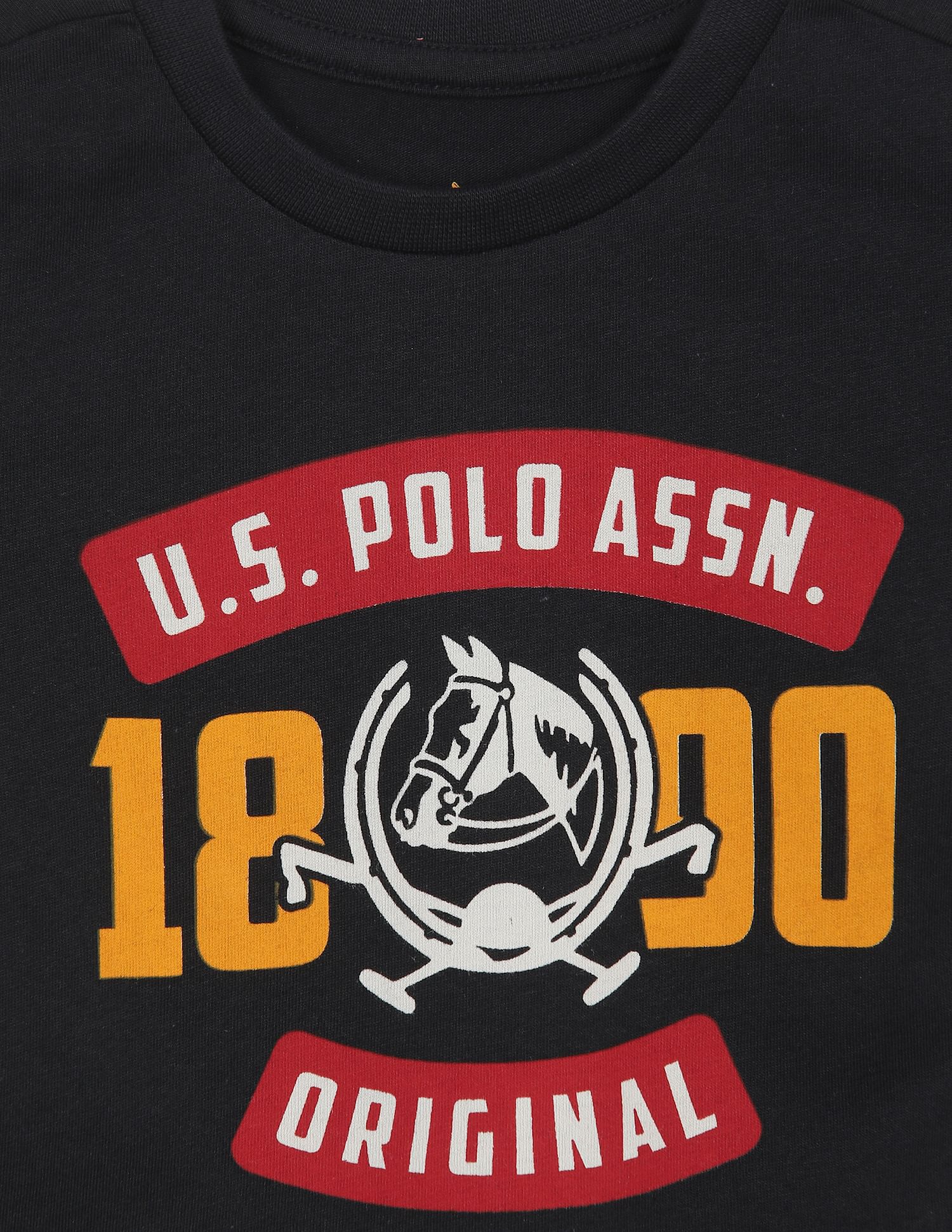 Pure Cotton Brand Print T-Shirt Black - U.S. POLO ASSN. | Large