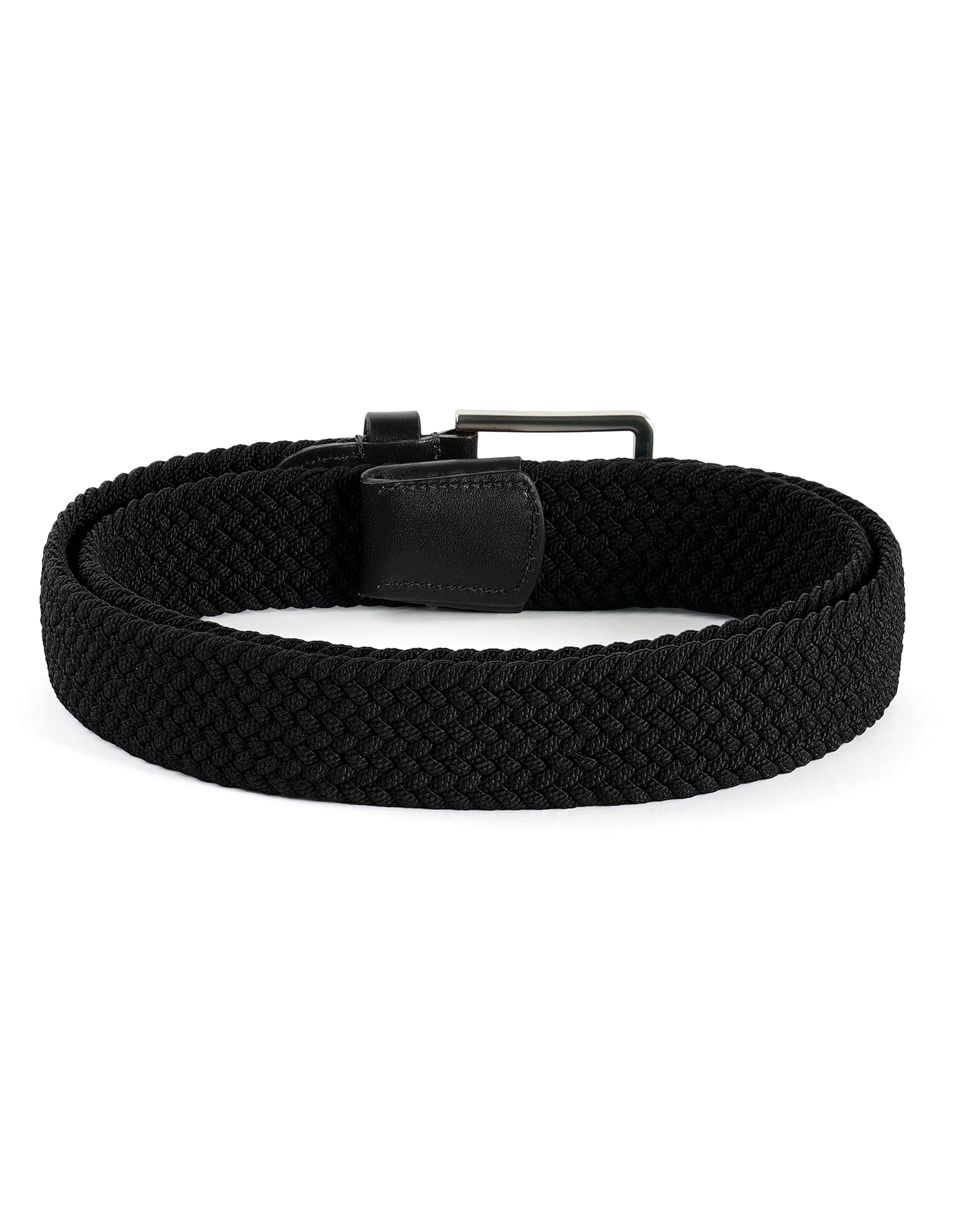 Bari Braided Leather Tipped Belt Black - U.S. POLO ASSN. | Large