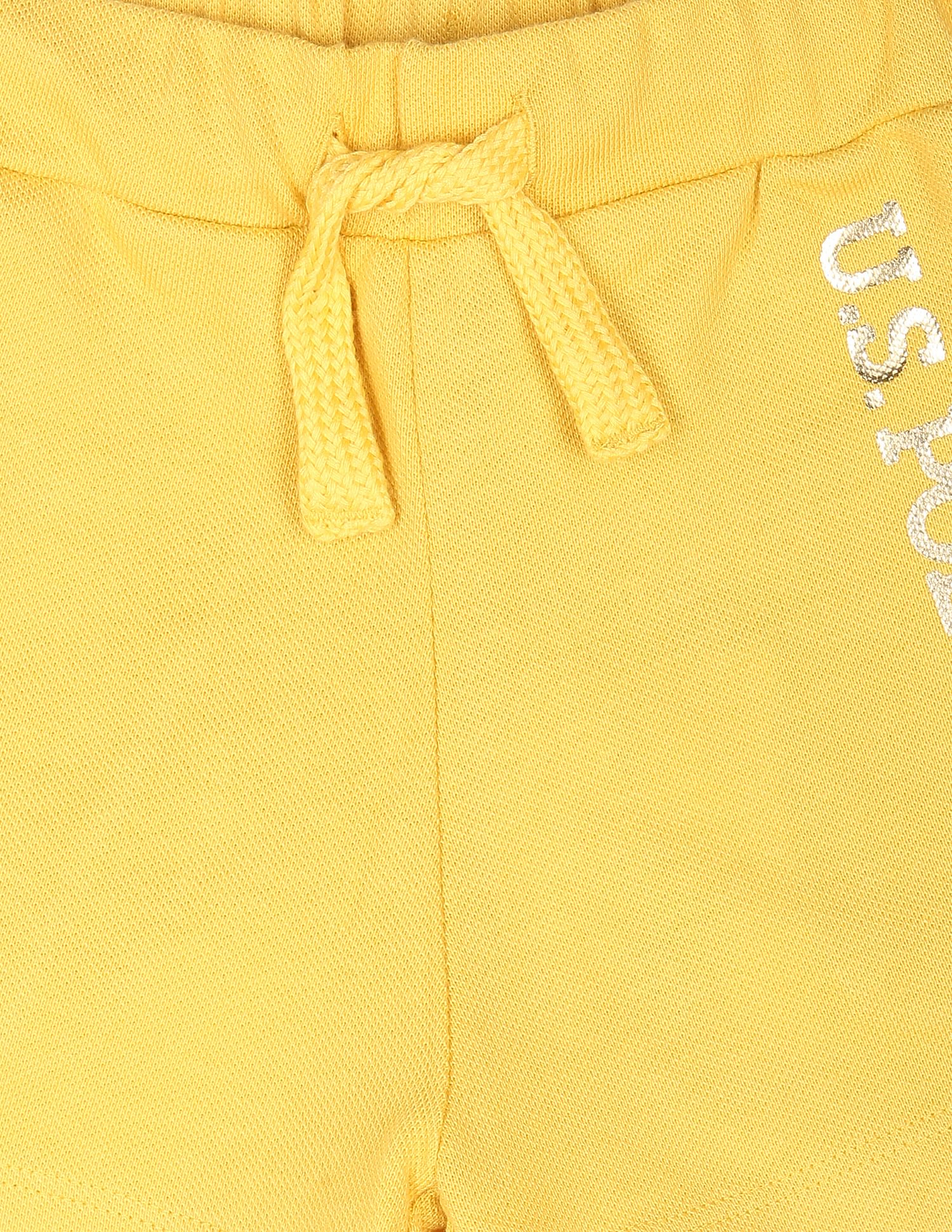Solid Cotton Coordinate Shorts Yellow - U.S. Polo Assn. India | Large