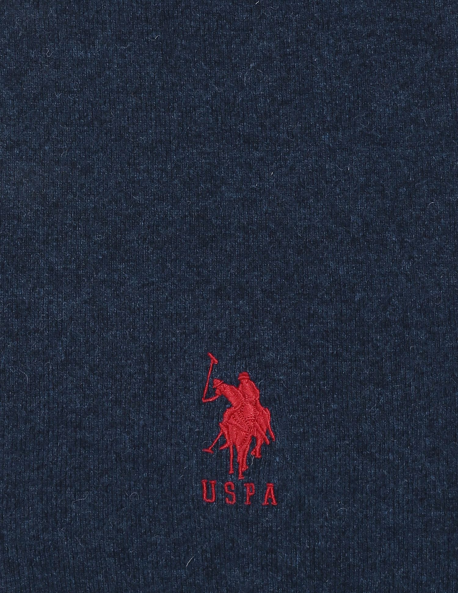 Tasselled Lambswool Muffler Uspa Blue - U.S. Polo Assn. India | Large