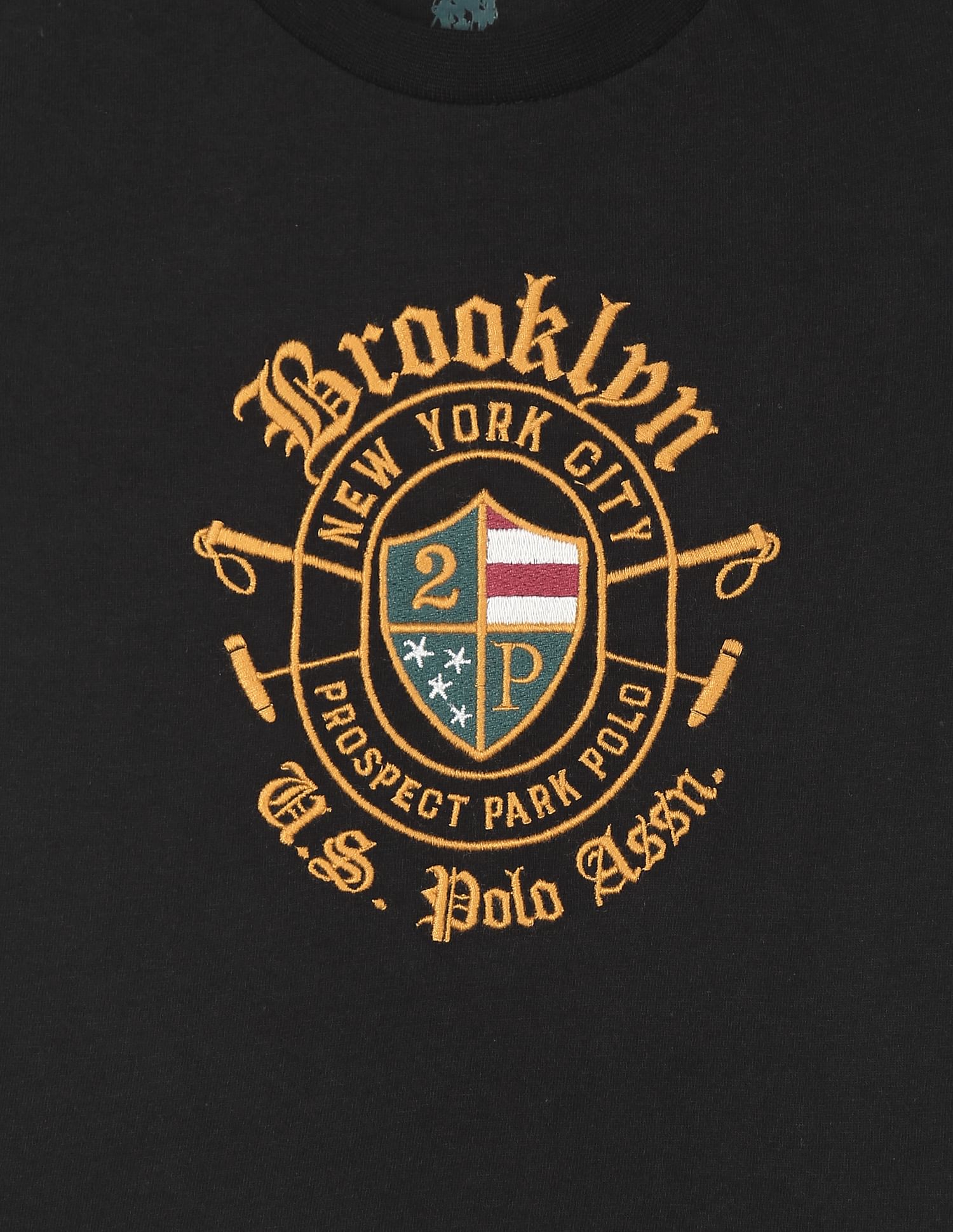 Crew Neck Embroidered Logo T-Shirt Black - U.S. POLO ASSN. | Large