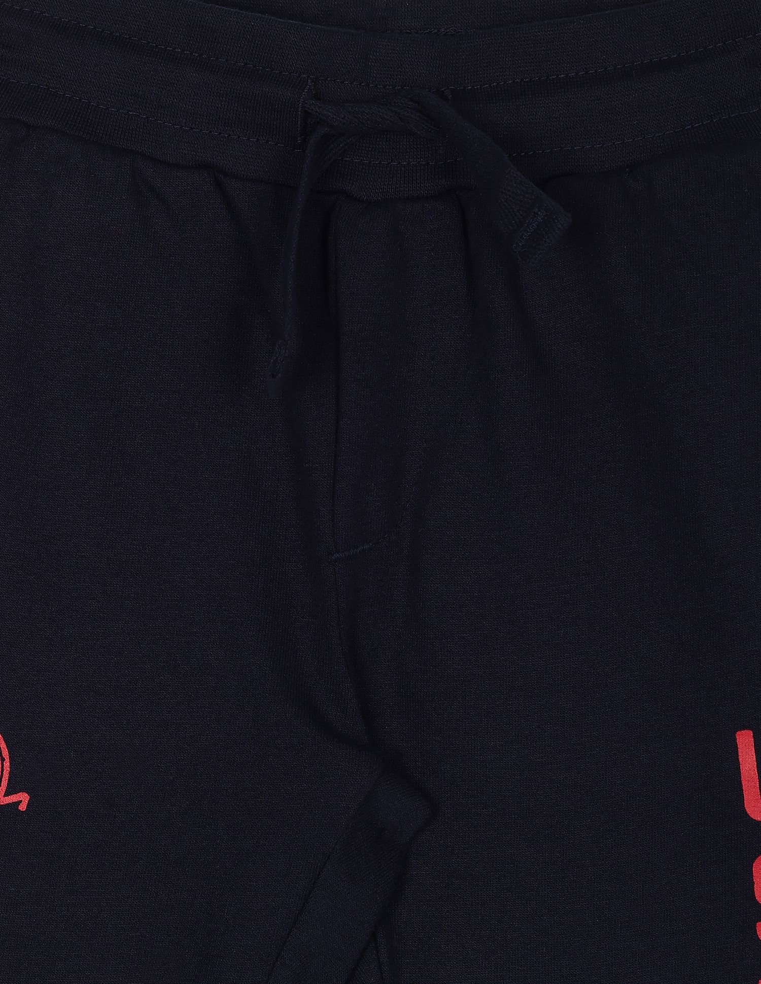 Boys Navy Drawstring Waist Solid Joggers Navy - U.S. Polo Assn. India | Large