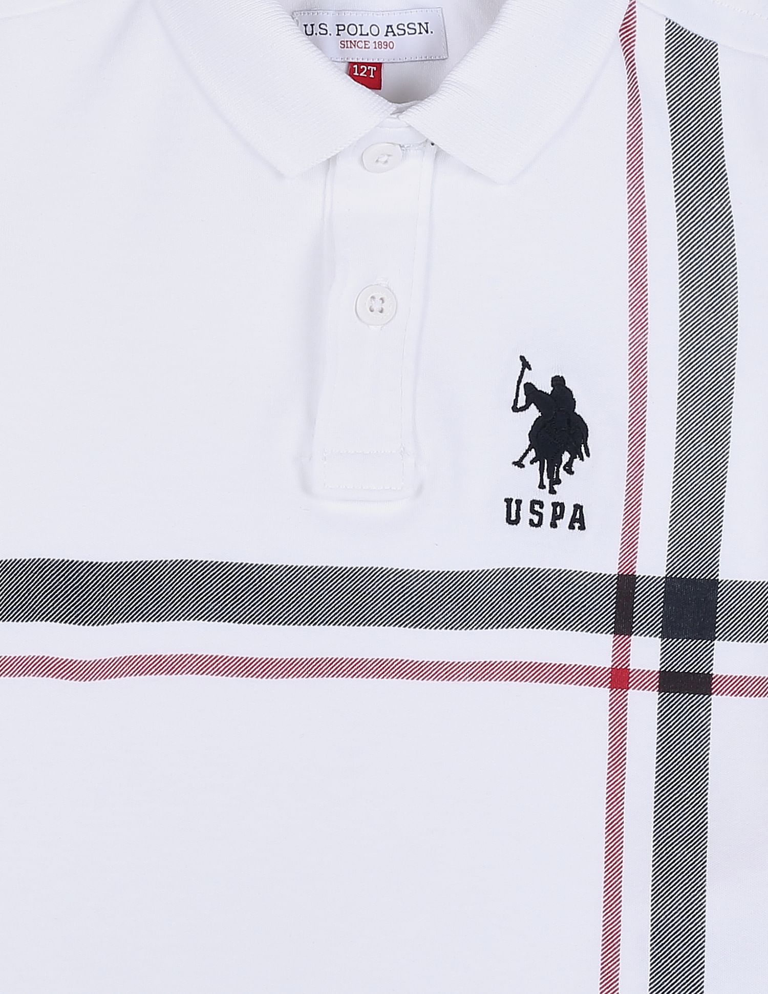 Classic Stripe Cotton Polo Shirt White - U.S. POLO ASSN. | Large