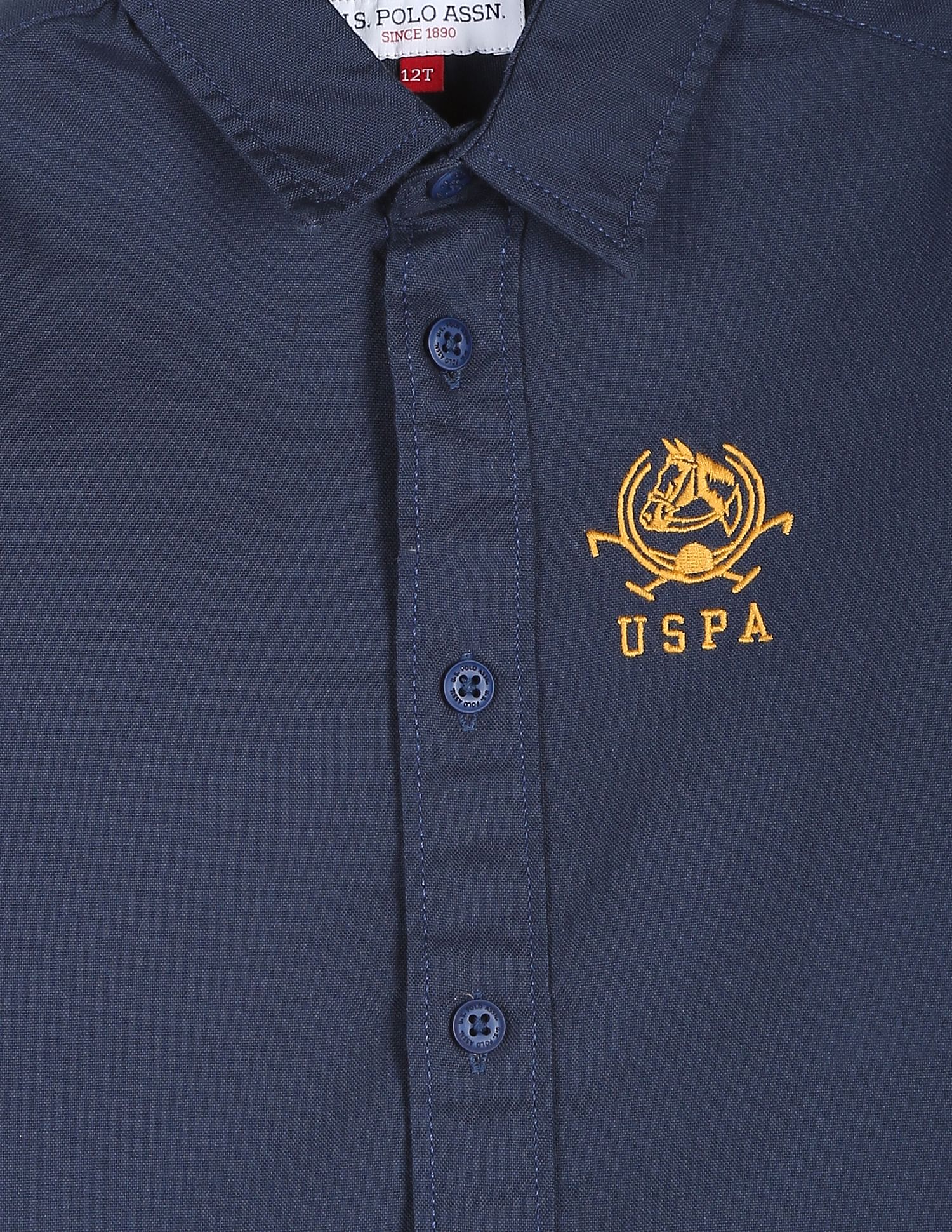Solid Cotton Shirt Navy - U.S. POLO ASSN. | Large
