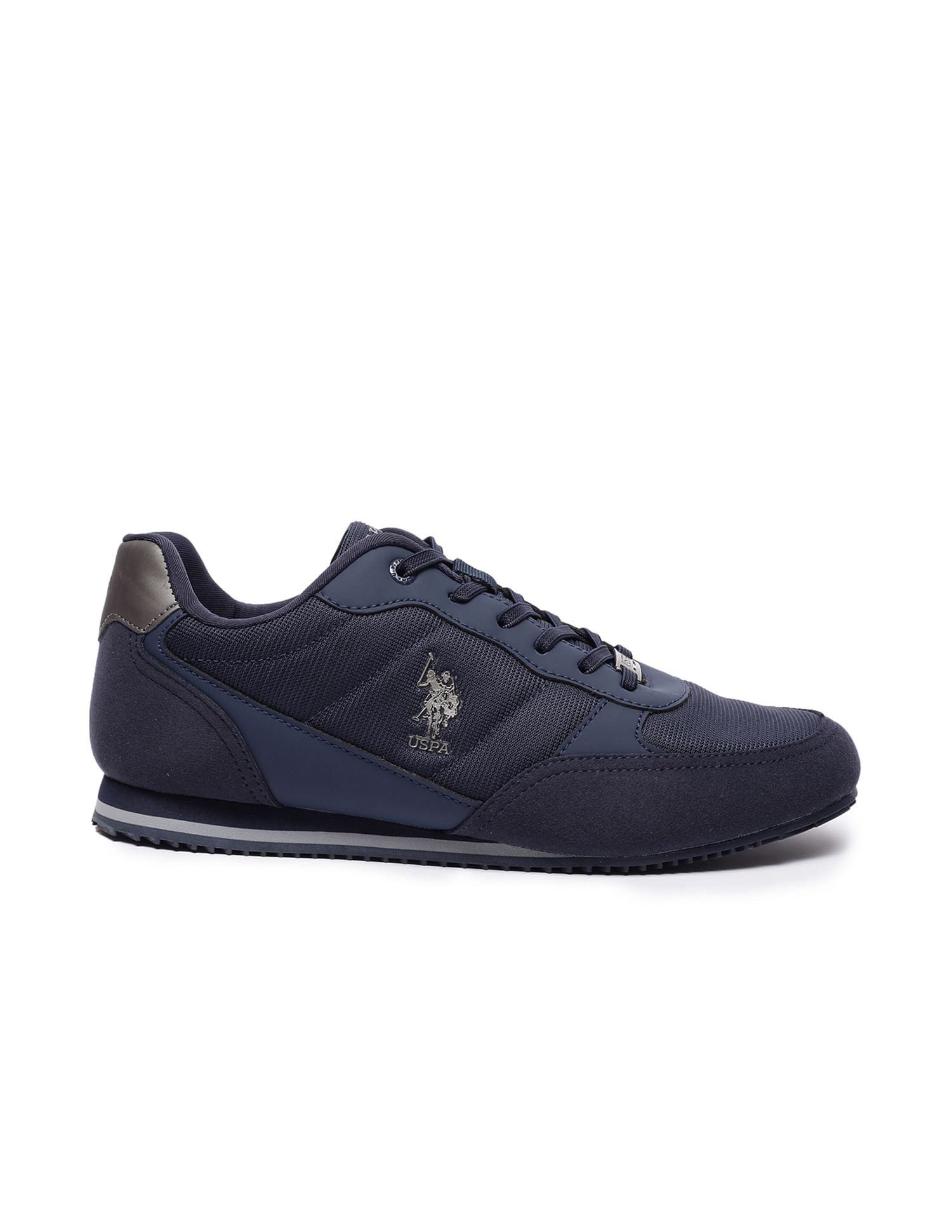 Men Round Toe Solid Eliza Shoes Navy - U.S. Polo Assn. India | Large