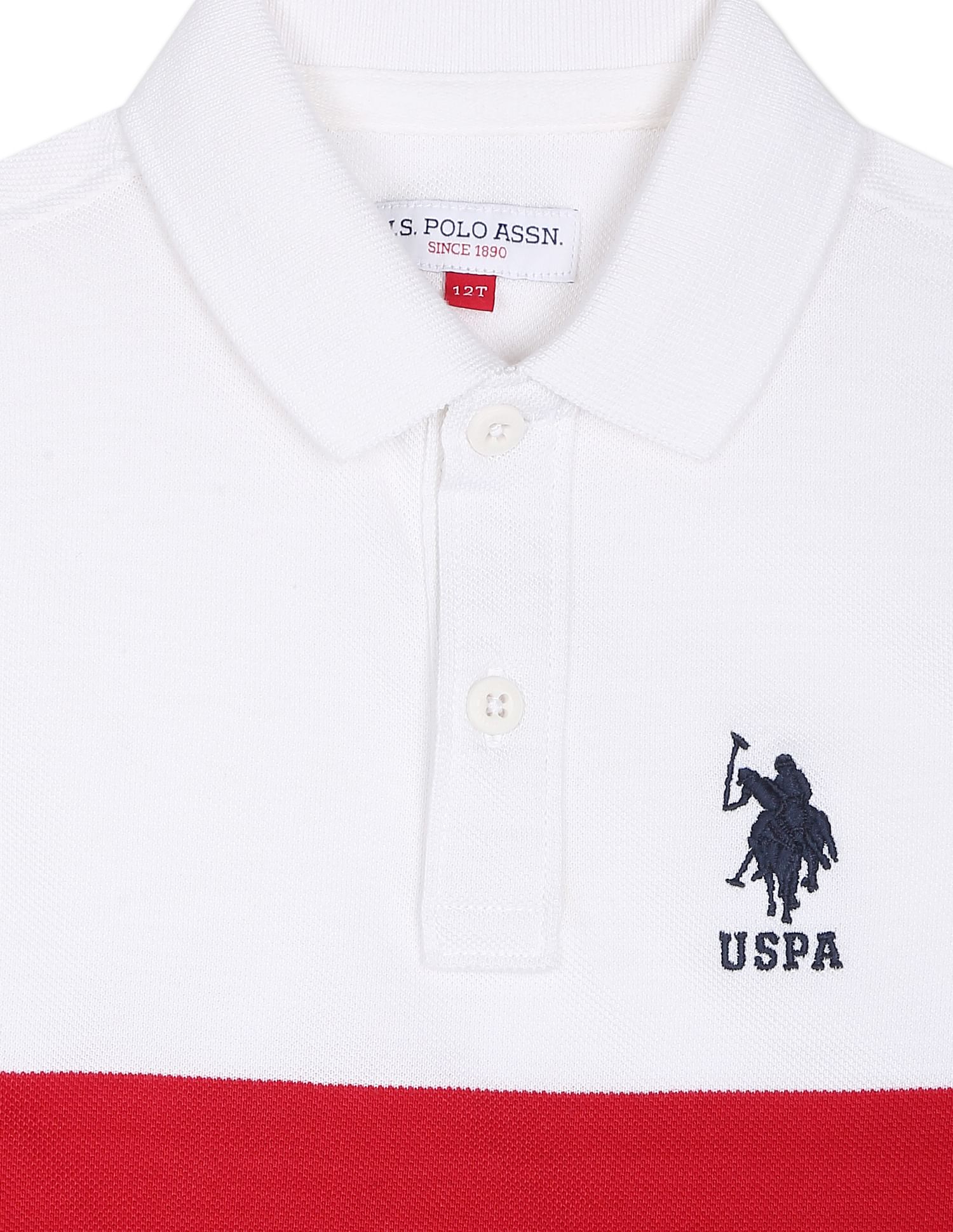 Iconic Colour Block Polo Shirt White - U.S. POLO ASSN. | Large