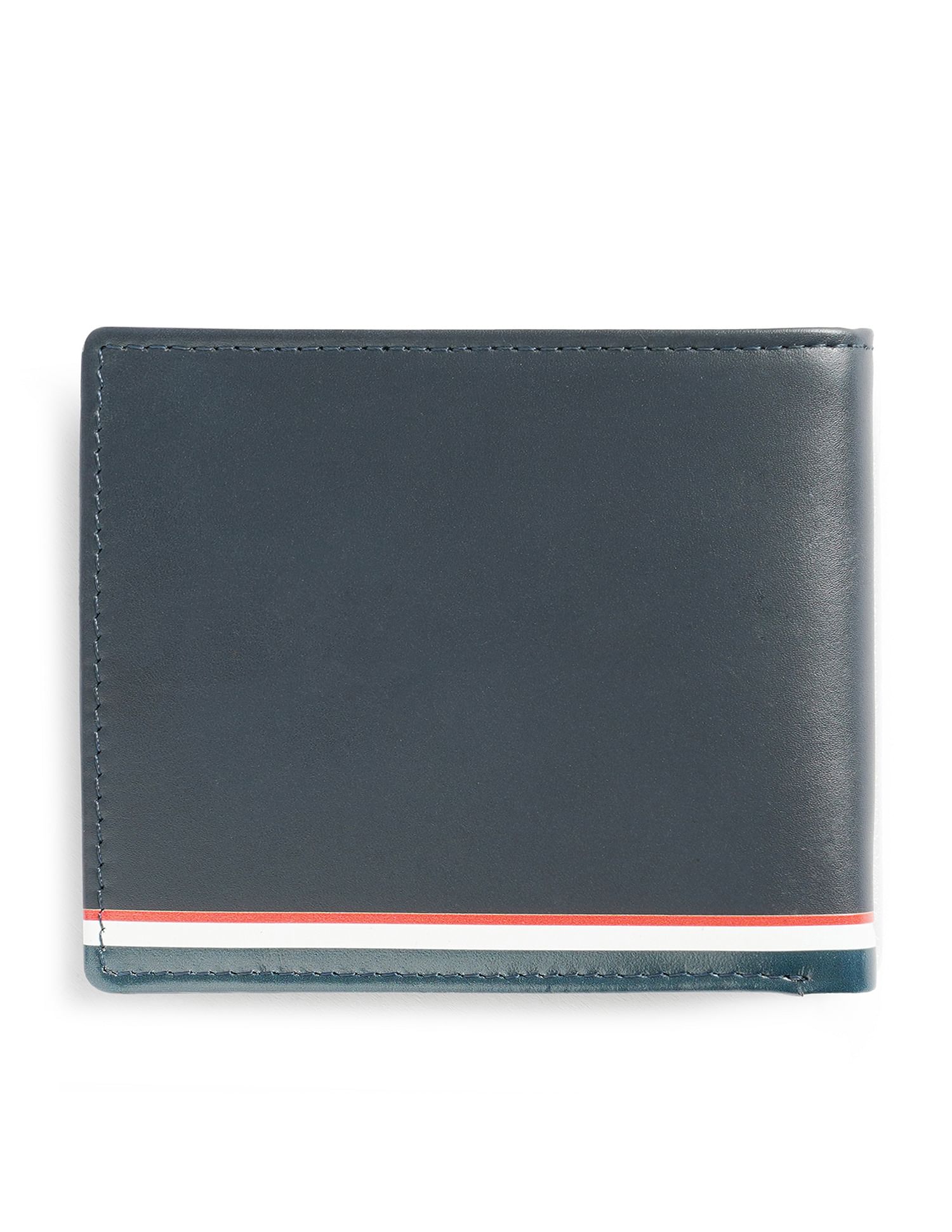Bi-Fold Taping Solid Wallet Navy - U.S. POLO ASSN. | Large