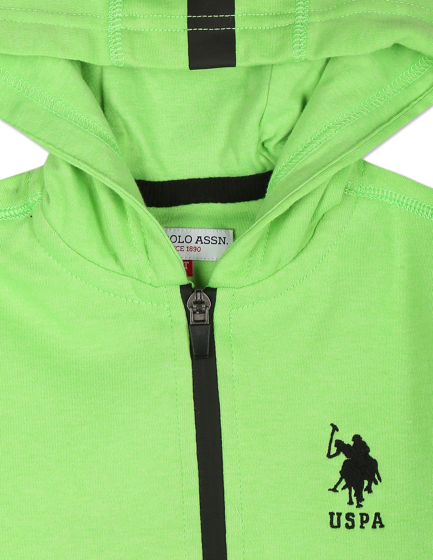 Boys Light Green Brand Print Hooded Sweatshirt Light Green - U.S. POLO ASSN. | Large
