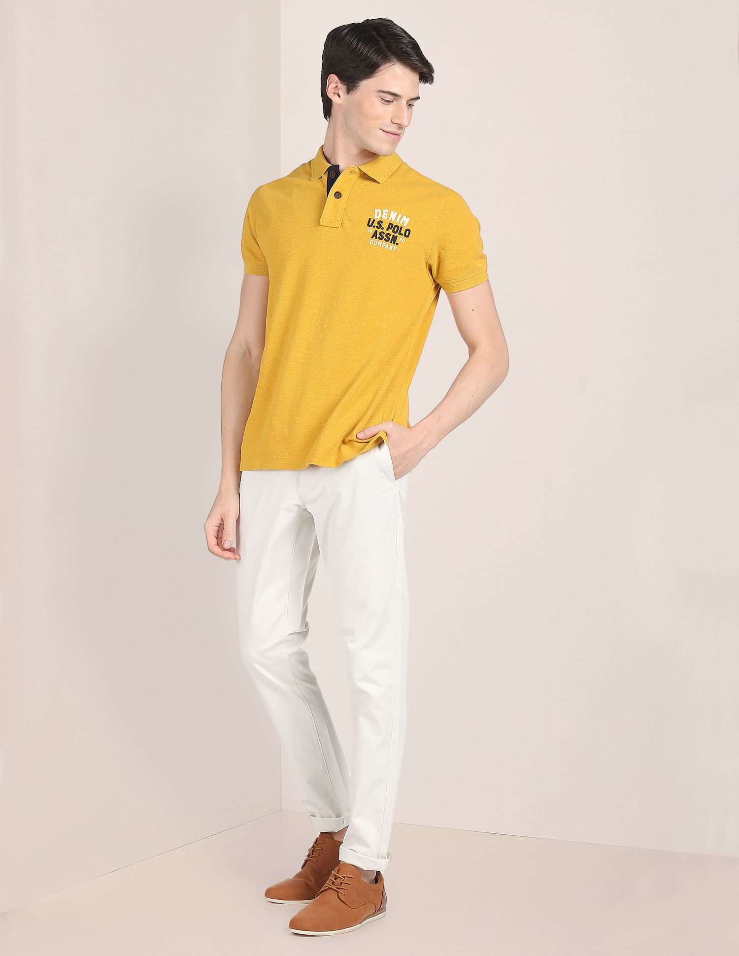 Austin Trim Fit Stretch Chinos Ecru - U.S. POLO ASSN. | Large