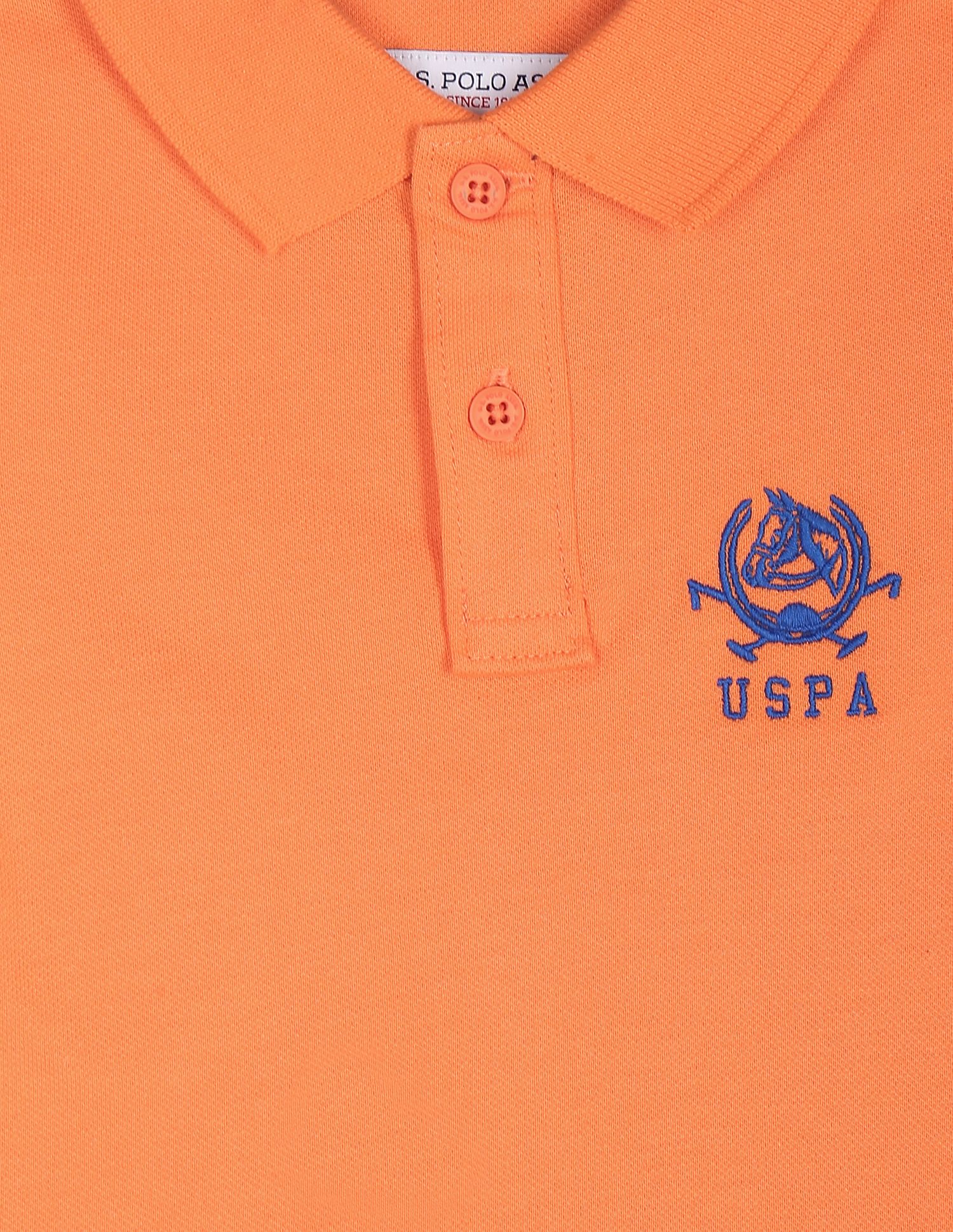 Solid Cotton Pique Polo Shirt Orange - U.S. POLO ASSN. | Large