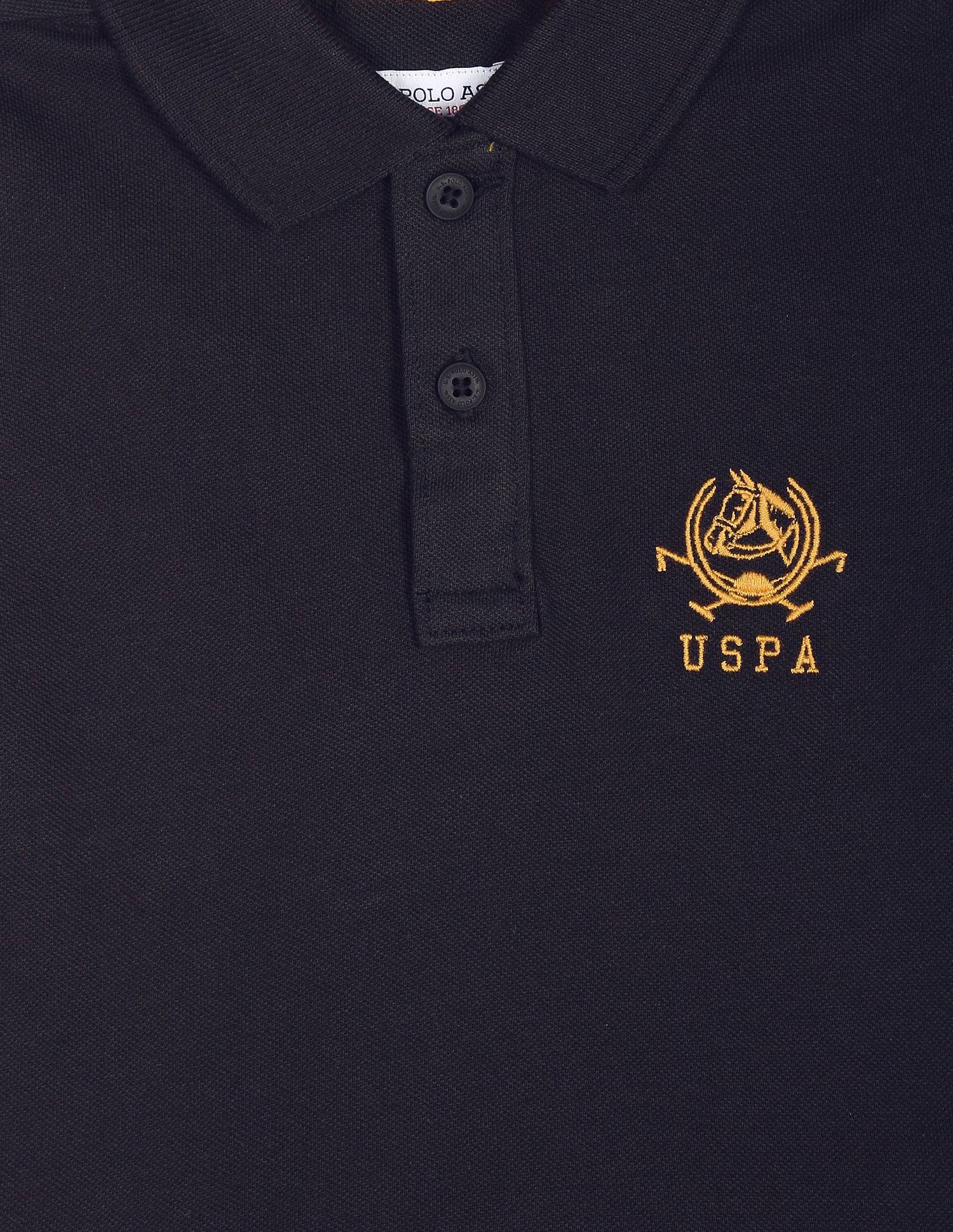 Solid Cotton Pique Polo Shirt Navy - U.S. POLO ASSN. | Large