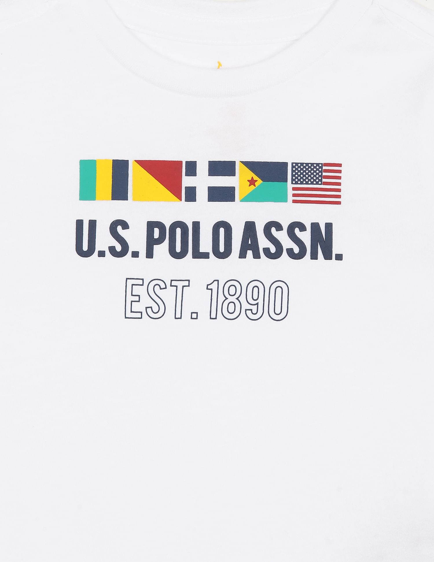 Crew Neck Brand Print T-Shirt White - U.S. POLO ASSN. | Large