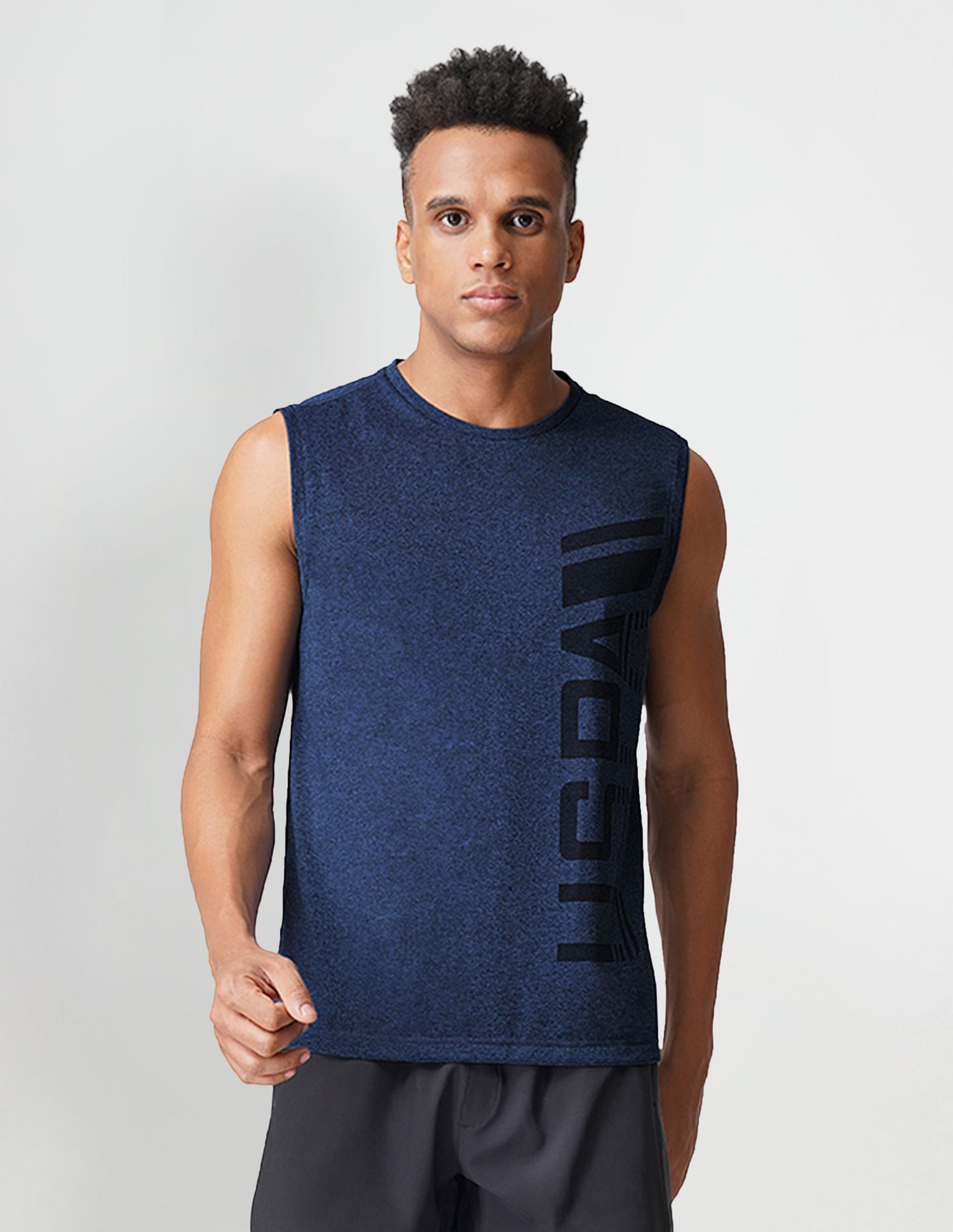 Sleeveless Brand Print Polyester I711 Vest - Pack Of 1 Navy - U.S. POLO ASSN. | Large