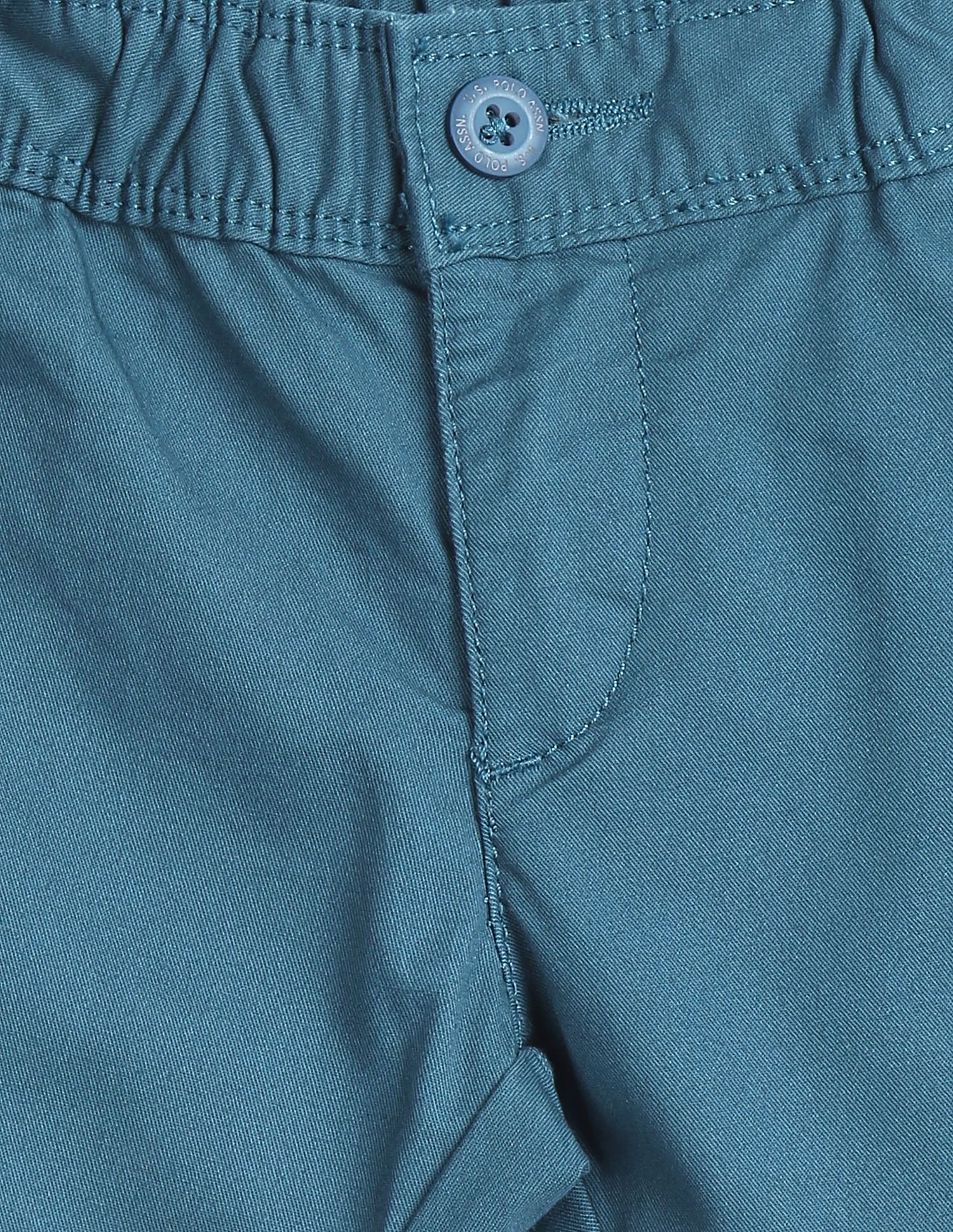 Mid Rise Solid Twill Trousers Teal - U.S. POLO ASSN. | Large