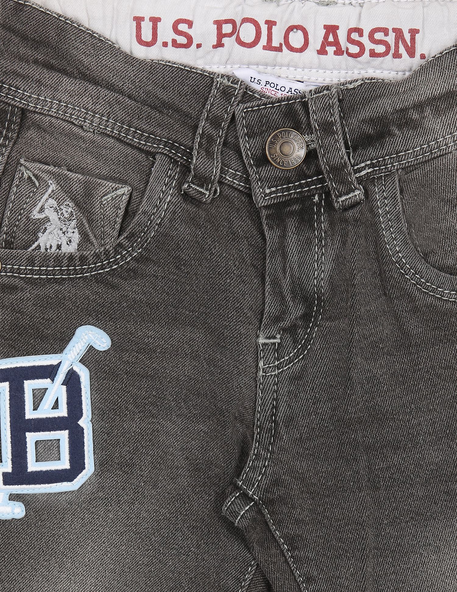 Slim Fit Stone Wash Jeans Grey - U.S. POLO ASSN. | Large