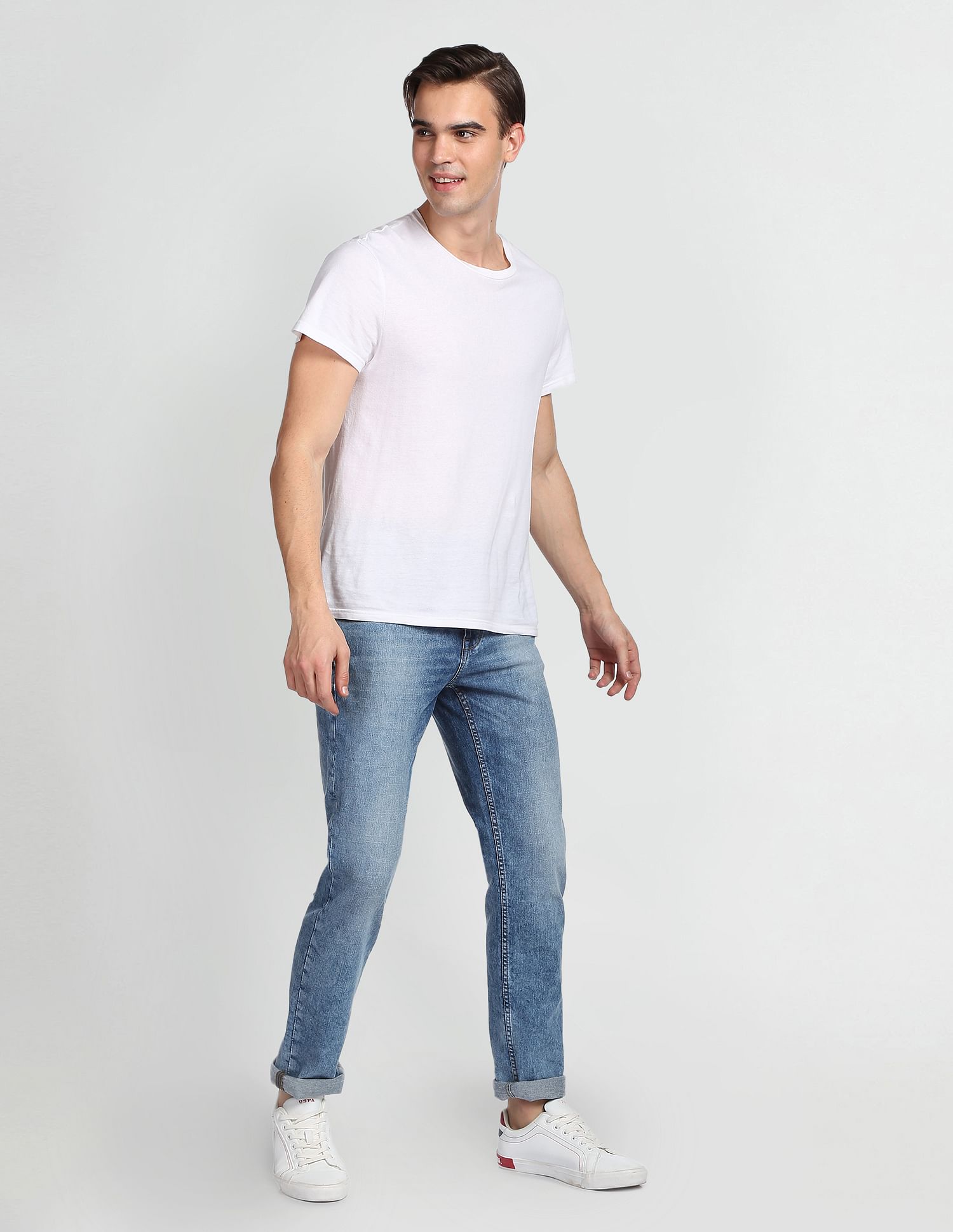 Acid Wash Delta Slim Tapered Fit Jeans Blue - U.S. POLO ASSN. | Large