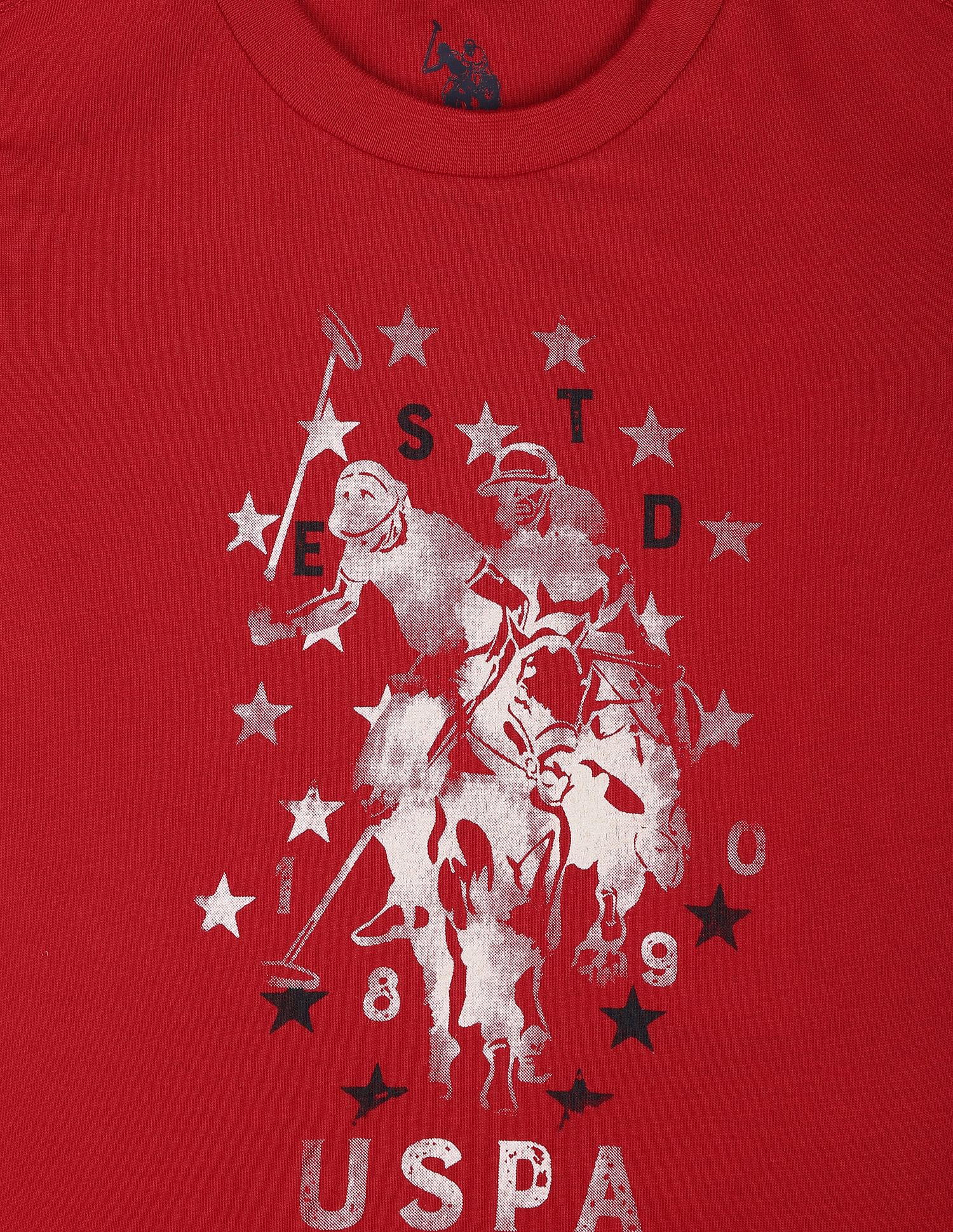 Iconic Brand Print T-Shirt Red - U.S. POLO ASSN. | Large