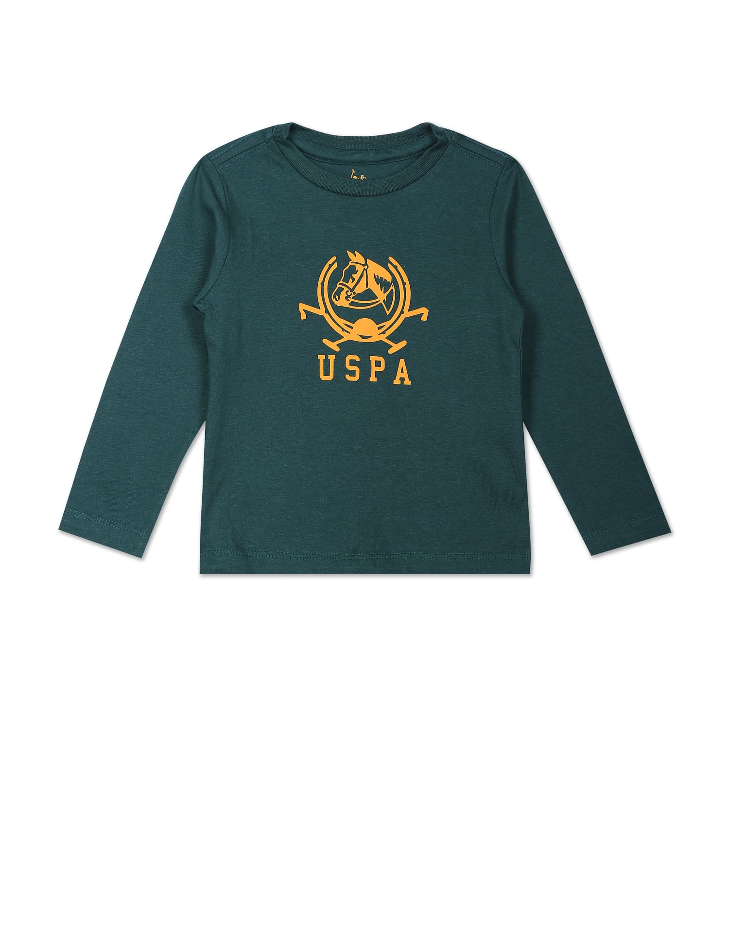 Crew Neck Brand Print T-Shirt - Pack Of 2 Red and Green - U.S. POLO ASSN. | Large