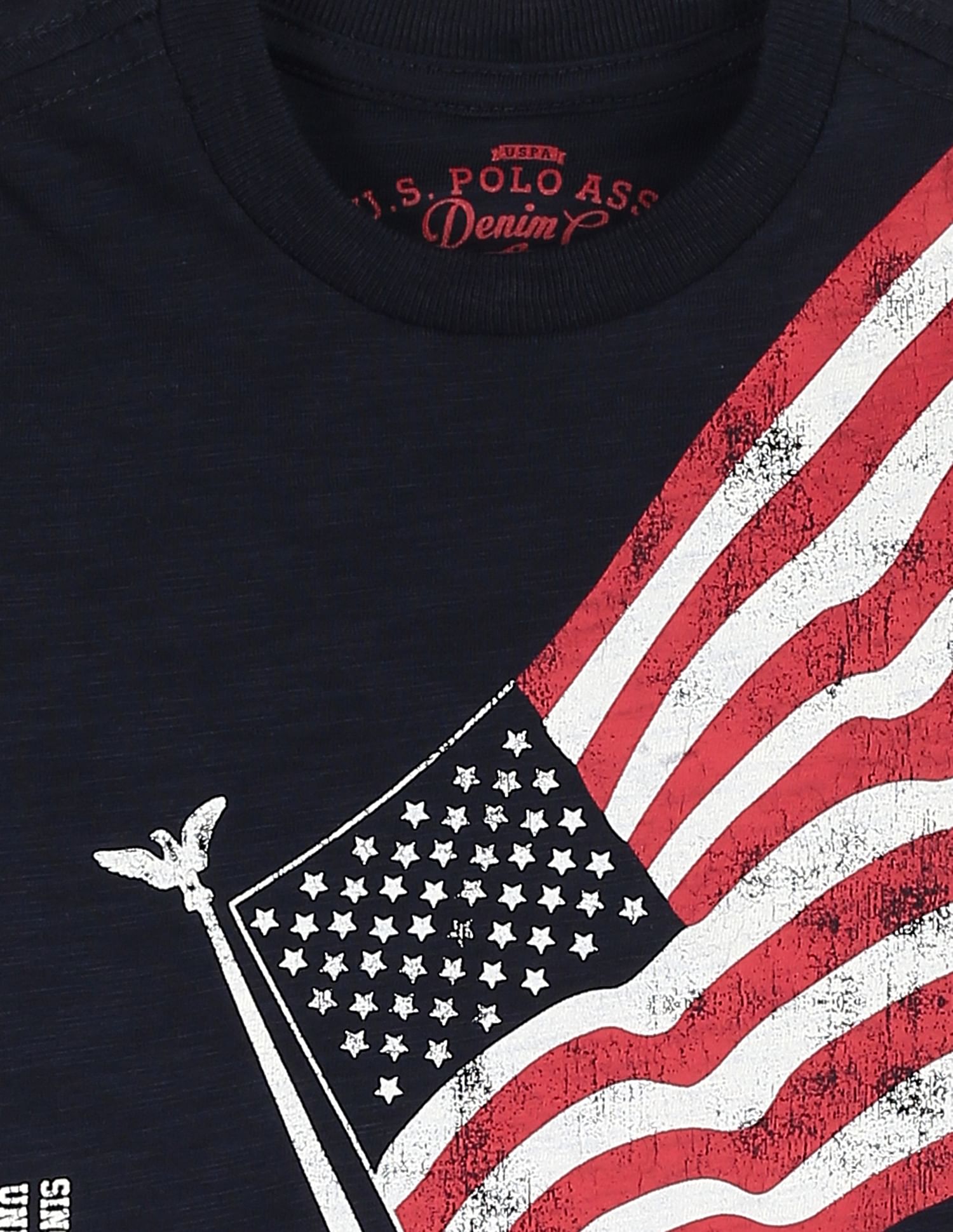 Boys Iconic Flag Print T-Shirt Navy - U.S. POLO ASSN. | Large