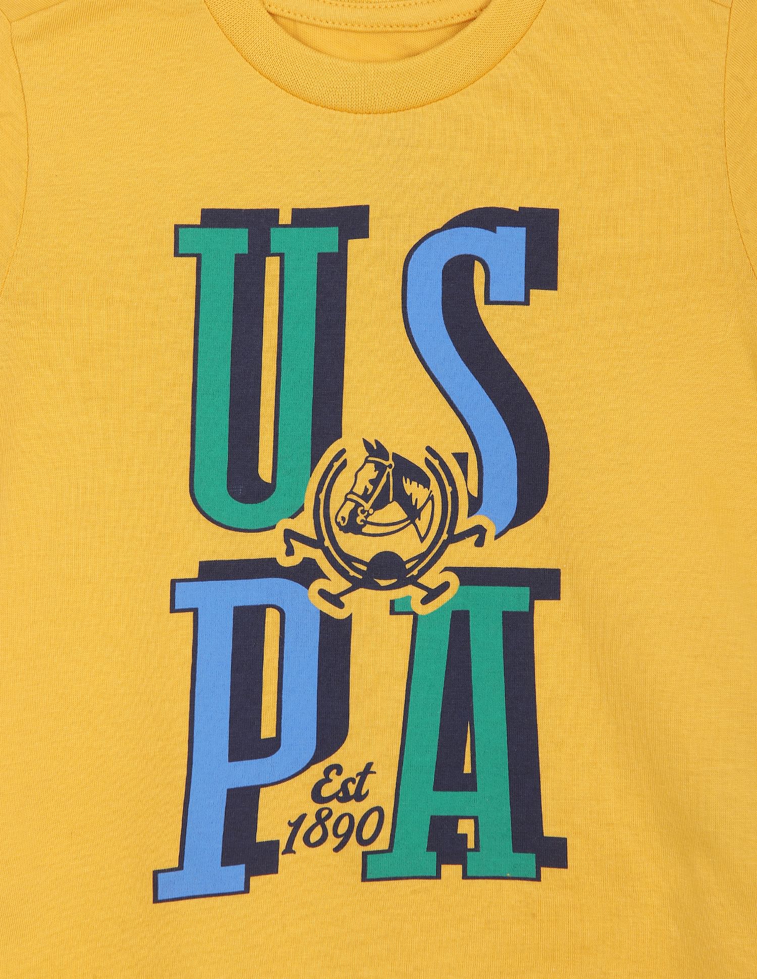 Cotton Graphic Print T-Shirt Mustard - U.S. POLO ASSN. | Large