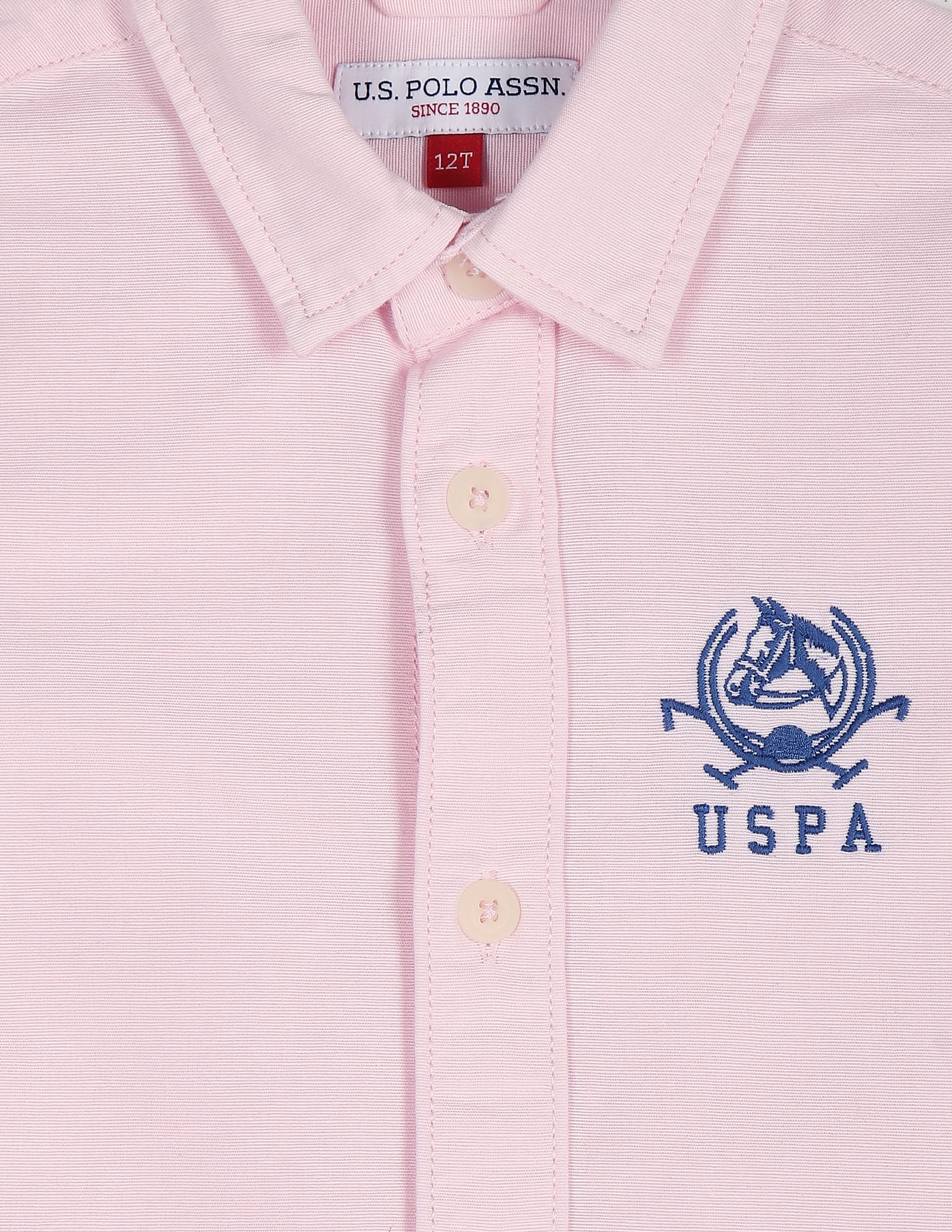 Pure Cotton Solid Shirt Light Pink - U.S. POLO ASSN. | Large