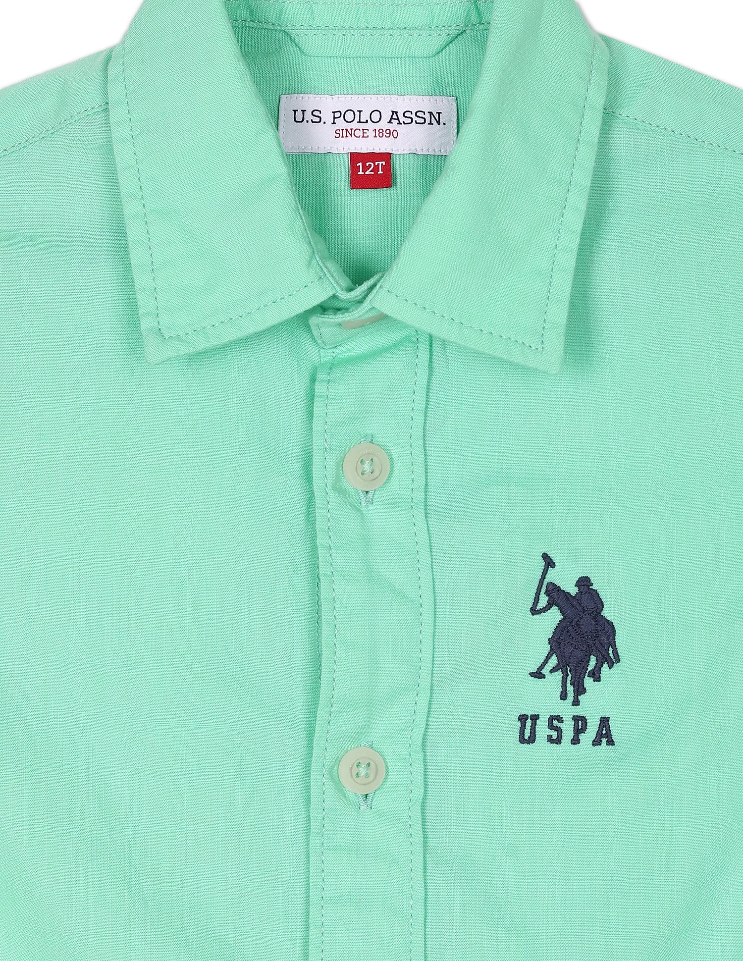 Short Sleeve Solid Shirt Mint - U.S. POLO ASSN. | Large