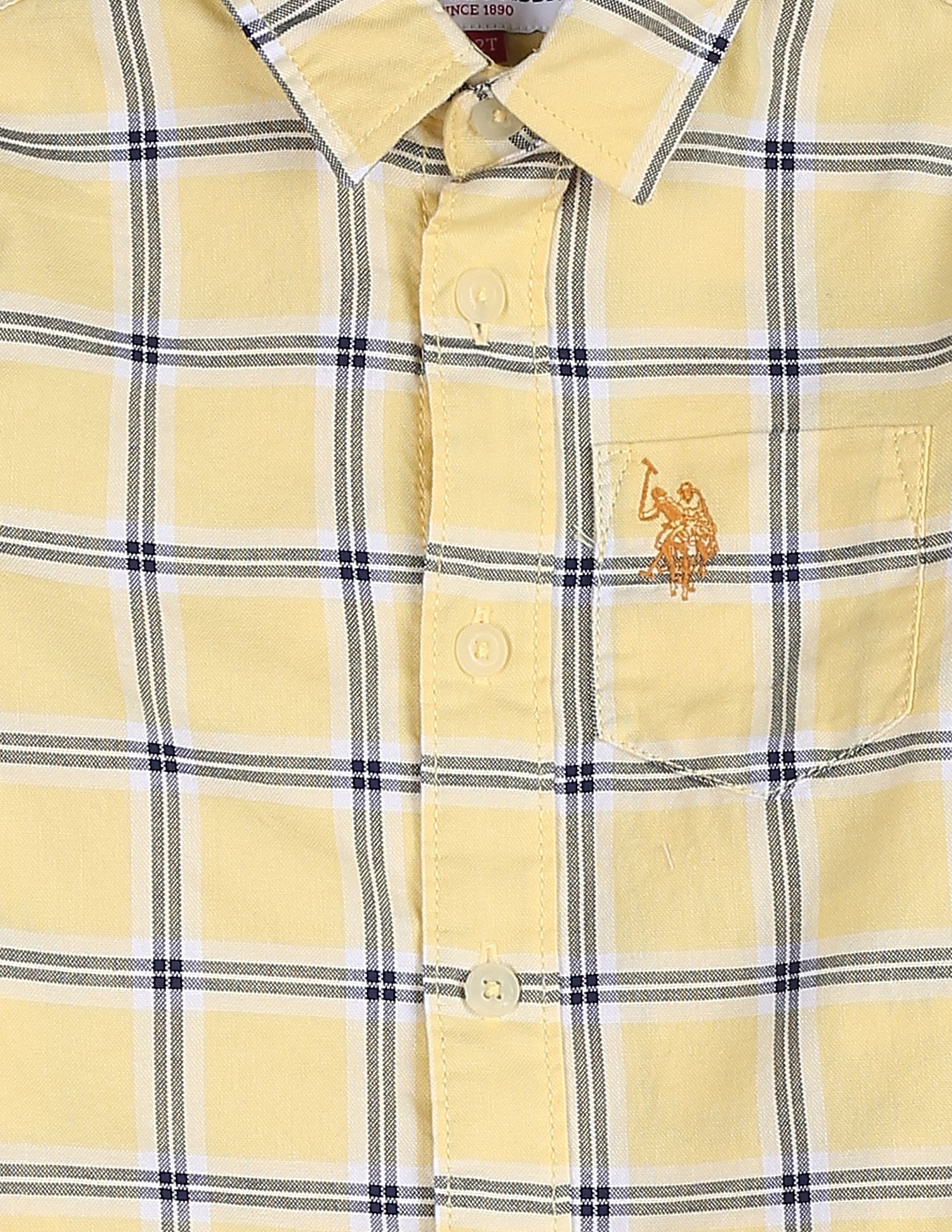 Outdoor Check Oxford Shirt Yellow - U.S. Polo Assn. India | Large