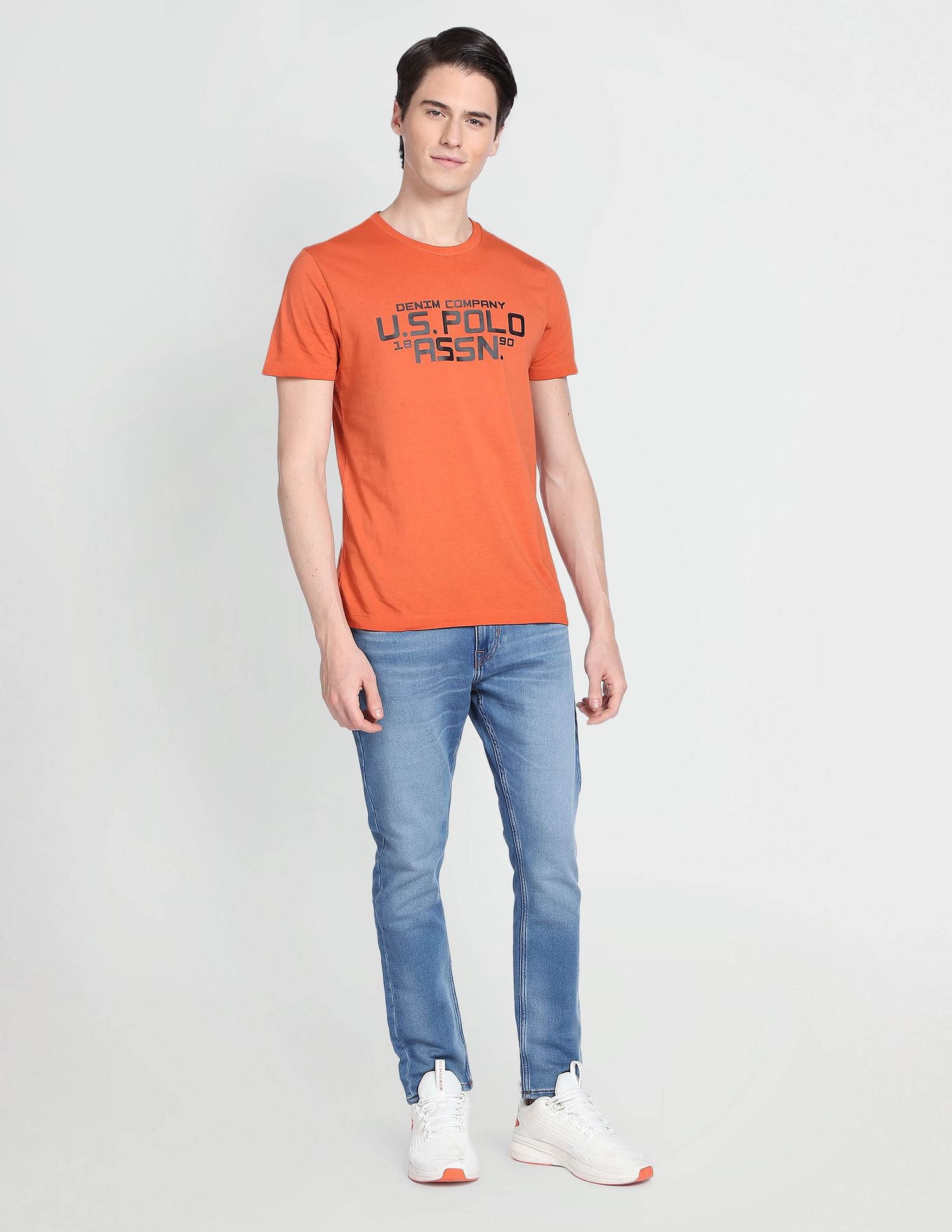 Iconic Brand Print T-Shirt Rust - U.S. Polo Assn. India | Large