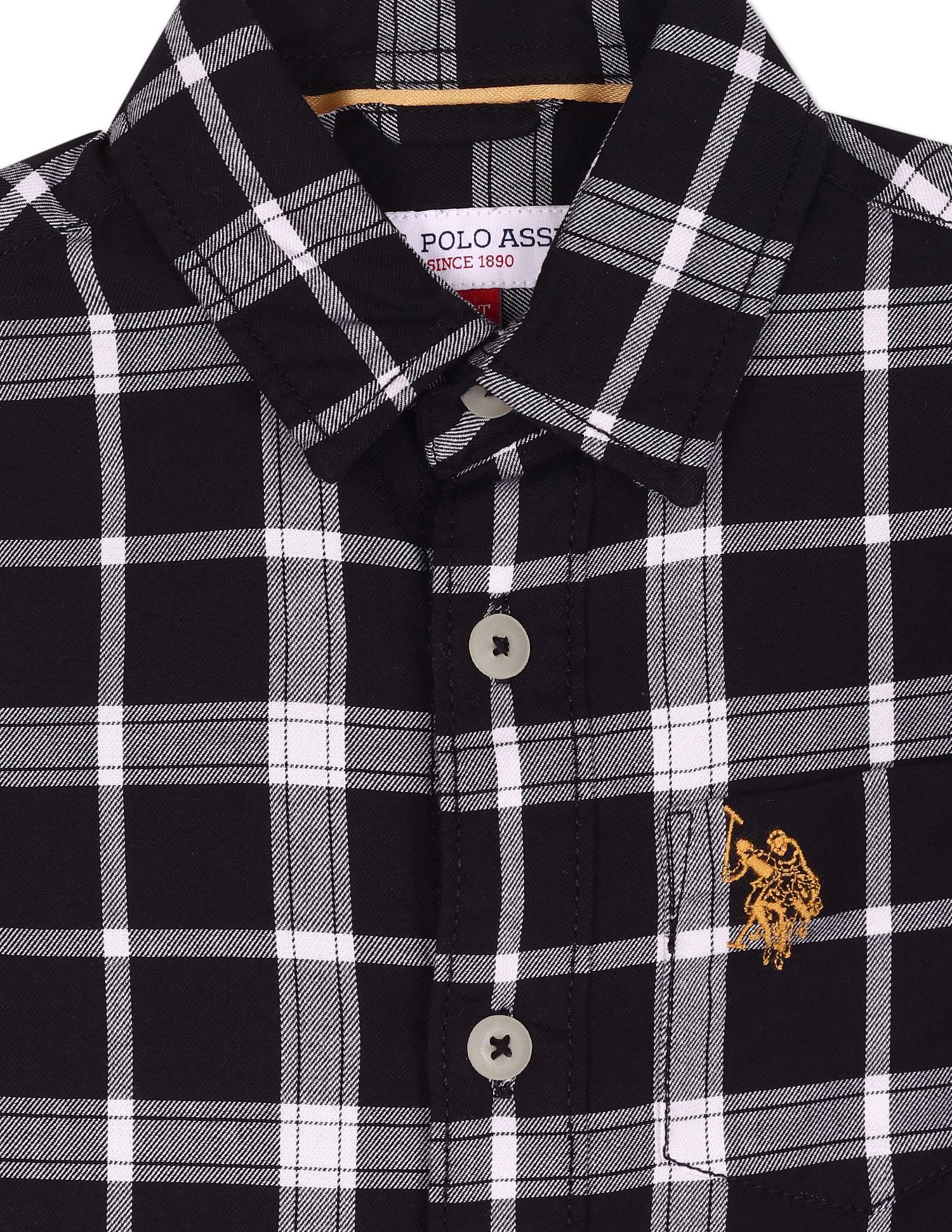 Outdoor Check Twill Shirt Black - U.S. Polo Assn. India | Large