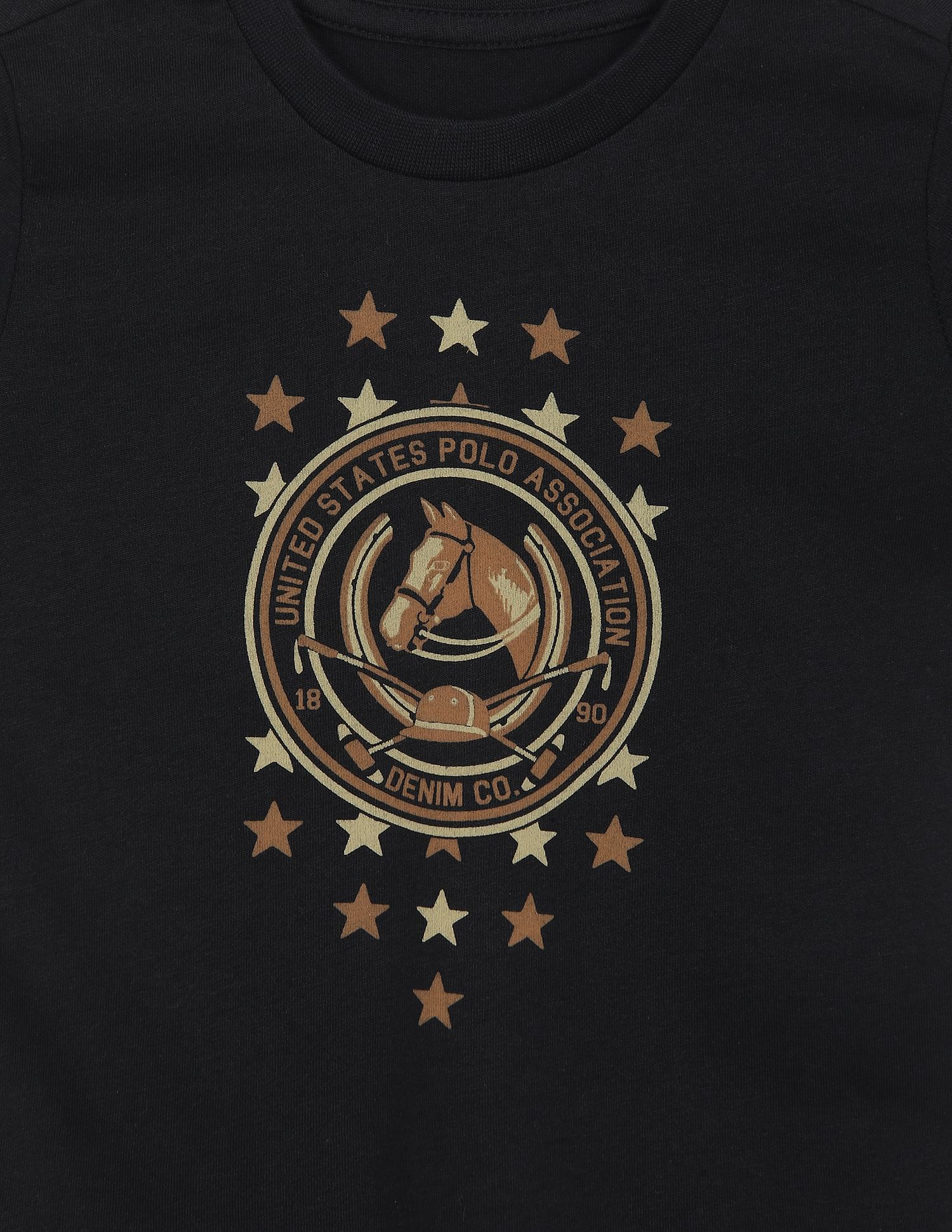 Pure Cotton Brand Print T-Shirt Black - U.S. POLO ASSN. | Large