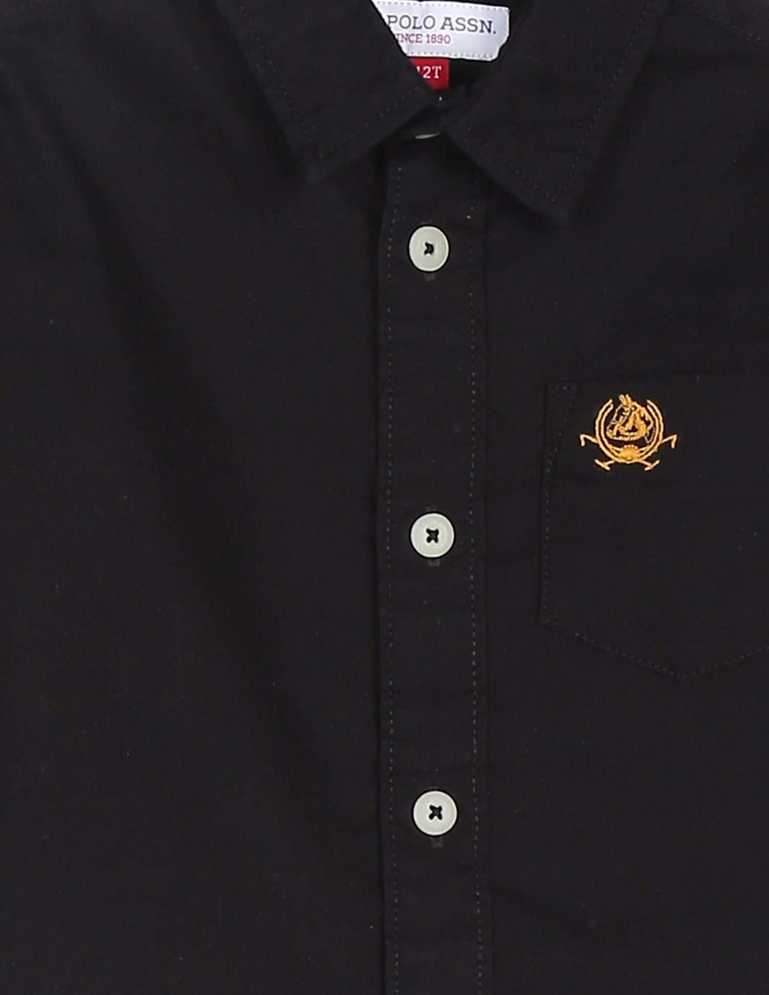 Patch Pocket Solid Shirt Black - U.S. Polo Assn. India | Large
